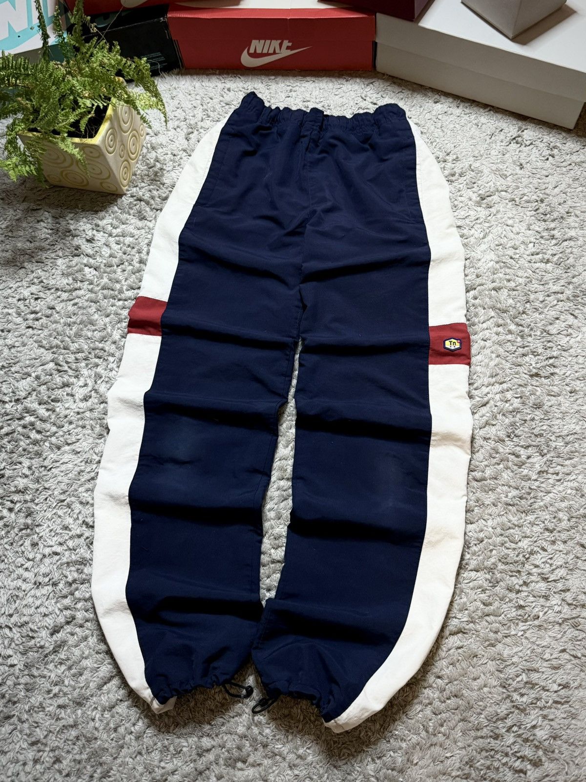 Nike 00s Nike TN Vintage Drill Double Swoosh Logo Retro Pants Y2K Size US 32 / EU 48 - 2 Thumbnail