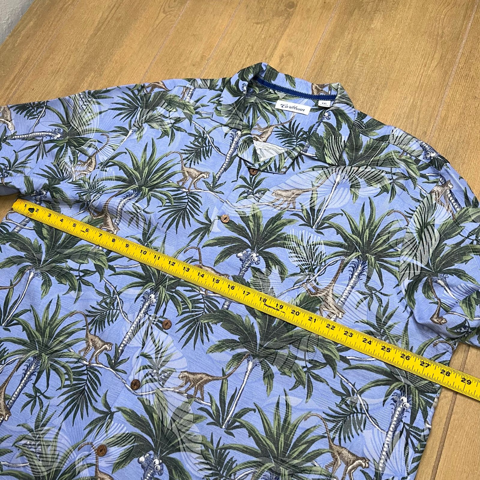 Vintage Caribbean Hawaiian Shirt Men XXL Blue Monkey Jungle Tropical Size US XXL / EU 58 / 5 - 6 Thumbnail