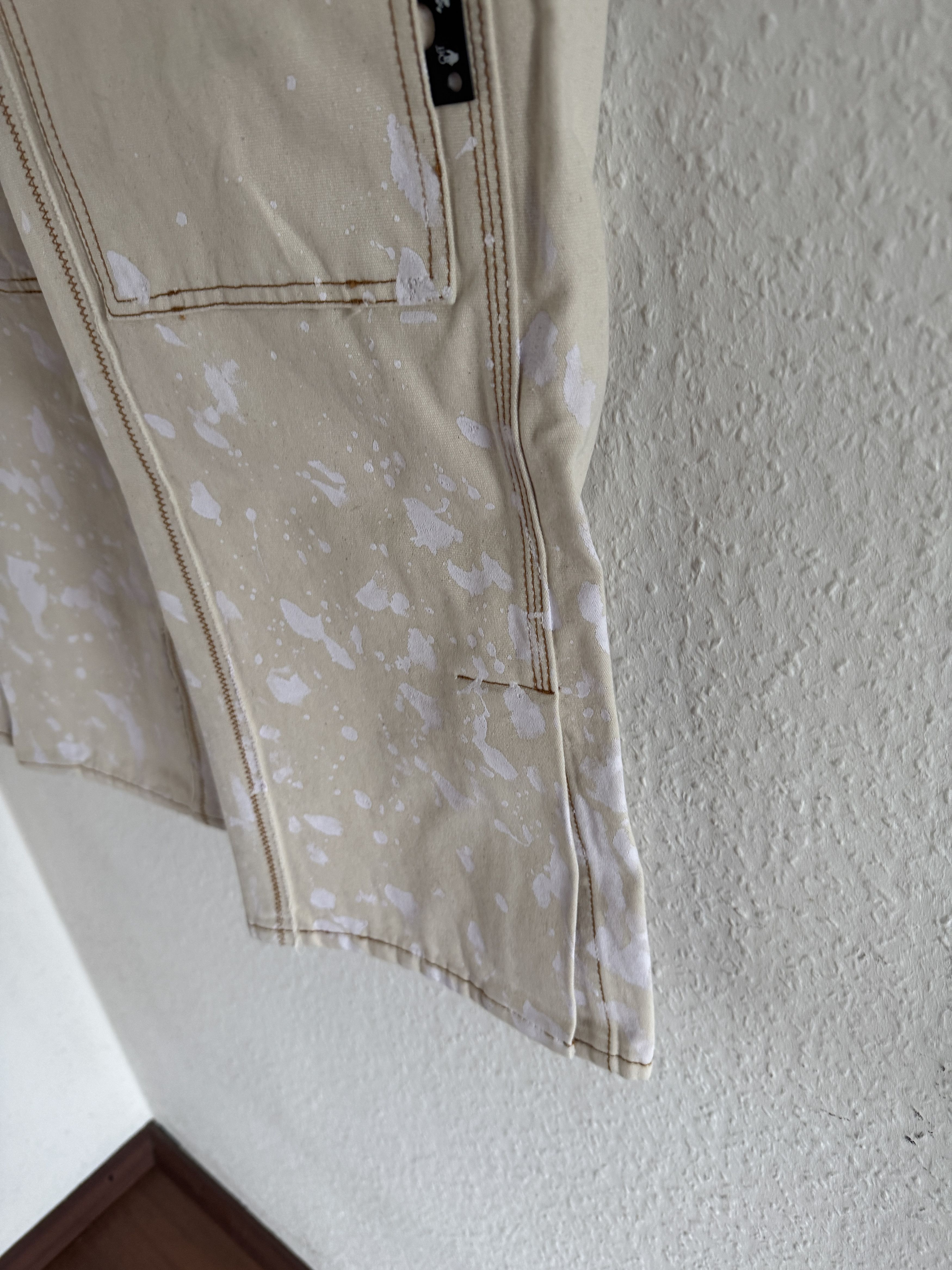 Off-White Beige Reconstructed Double Knee Carpenter Pants Size US 34 / EU 50 - 2 Thumbnail
