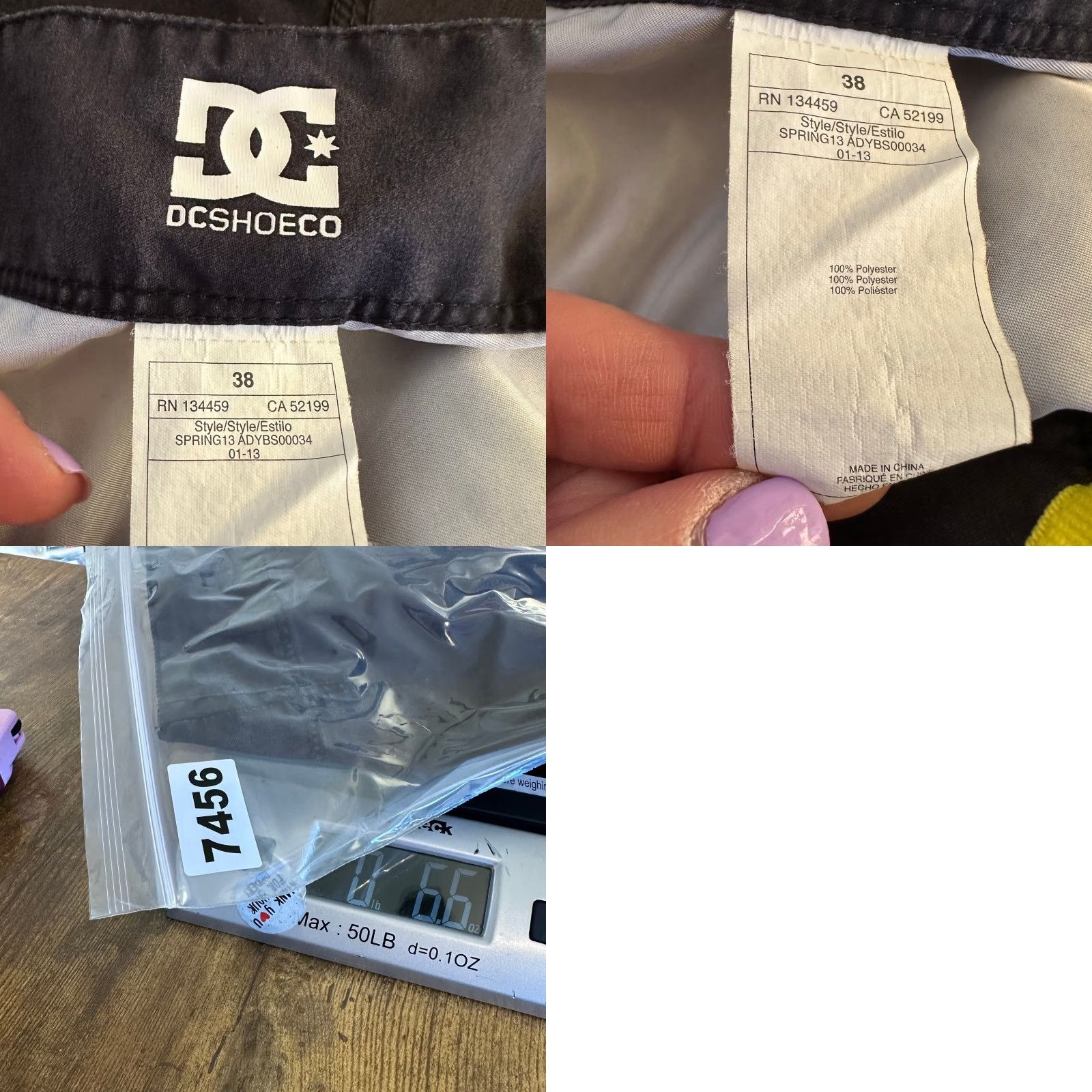 Vintage DC Shoes Mens Board Shorts Black Yellow Logo Cargo Pocket Swim Trunks 38 Size US 38 / EU 54 - 8 Thumbnail
