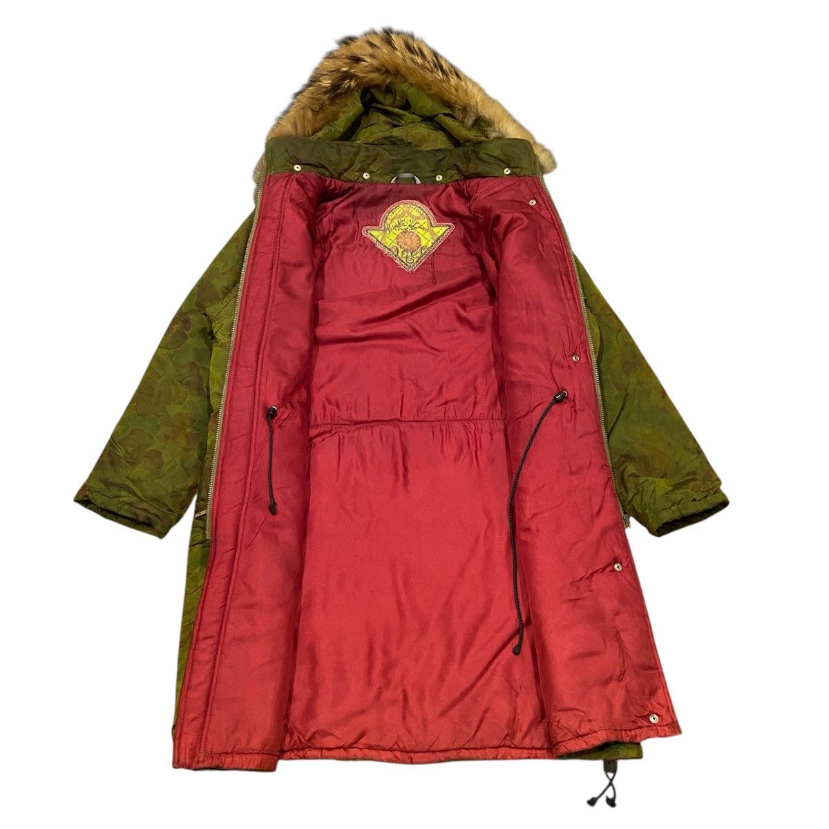 Japanese Brand Vintage 80s LUHTA Finland Camo Rose Parka - Faux Fur Hood Size US XL / EU 56 / 4 - 5 Thumbnail