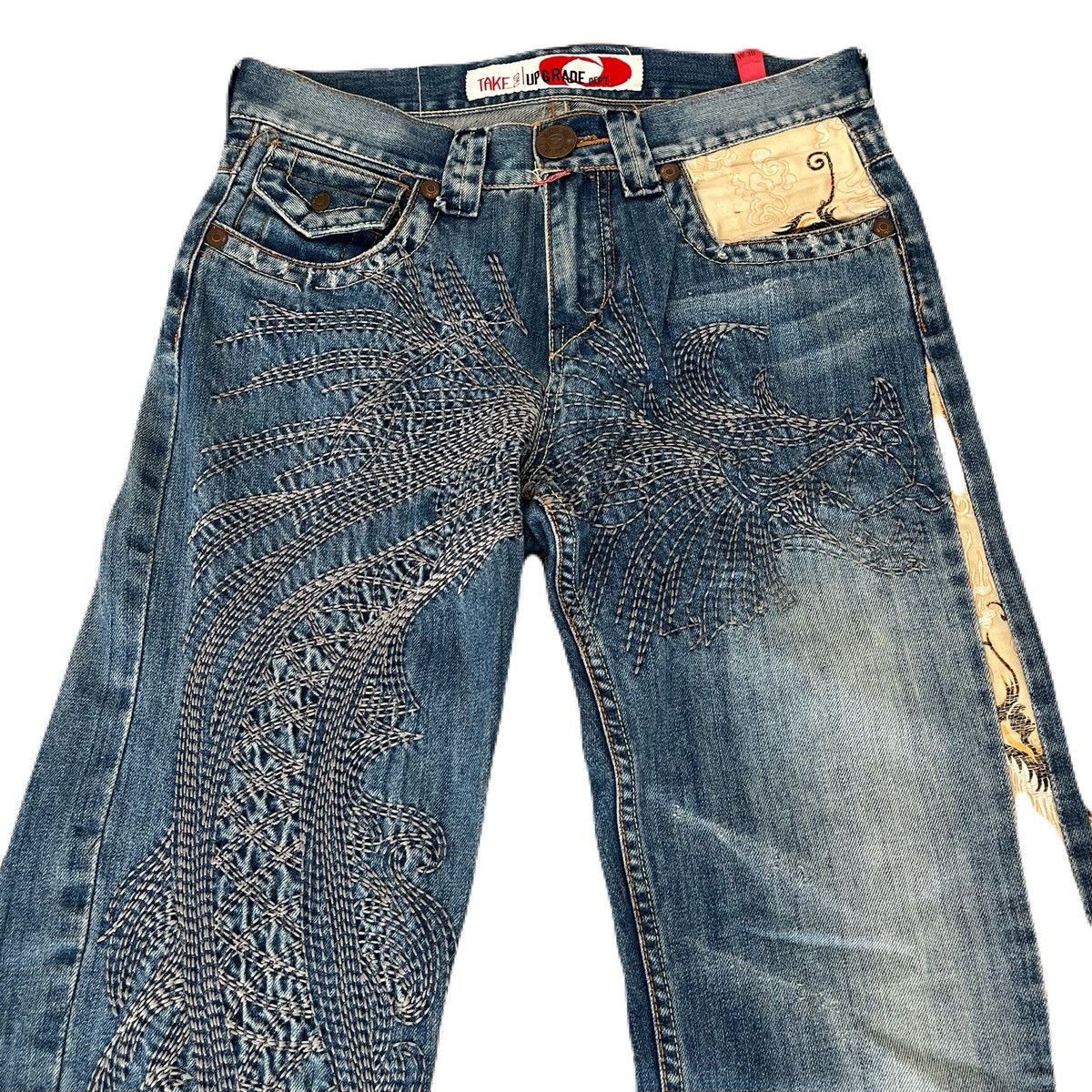 Japanese Brand Take Two Dragon Embroidery Denim Pants "Japanese Sukajan" Size US 30 / EU 46 - 4 Thumbnail