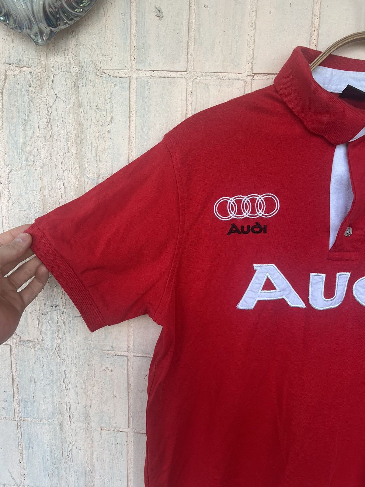 Audi Vintage Audi racing polo shirt big logo Size US S / EU 44-46 / 1 - 8 Thumbnail