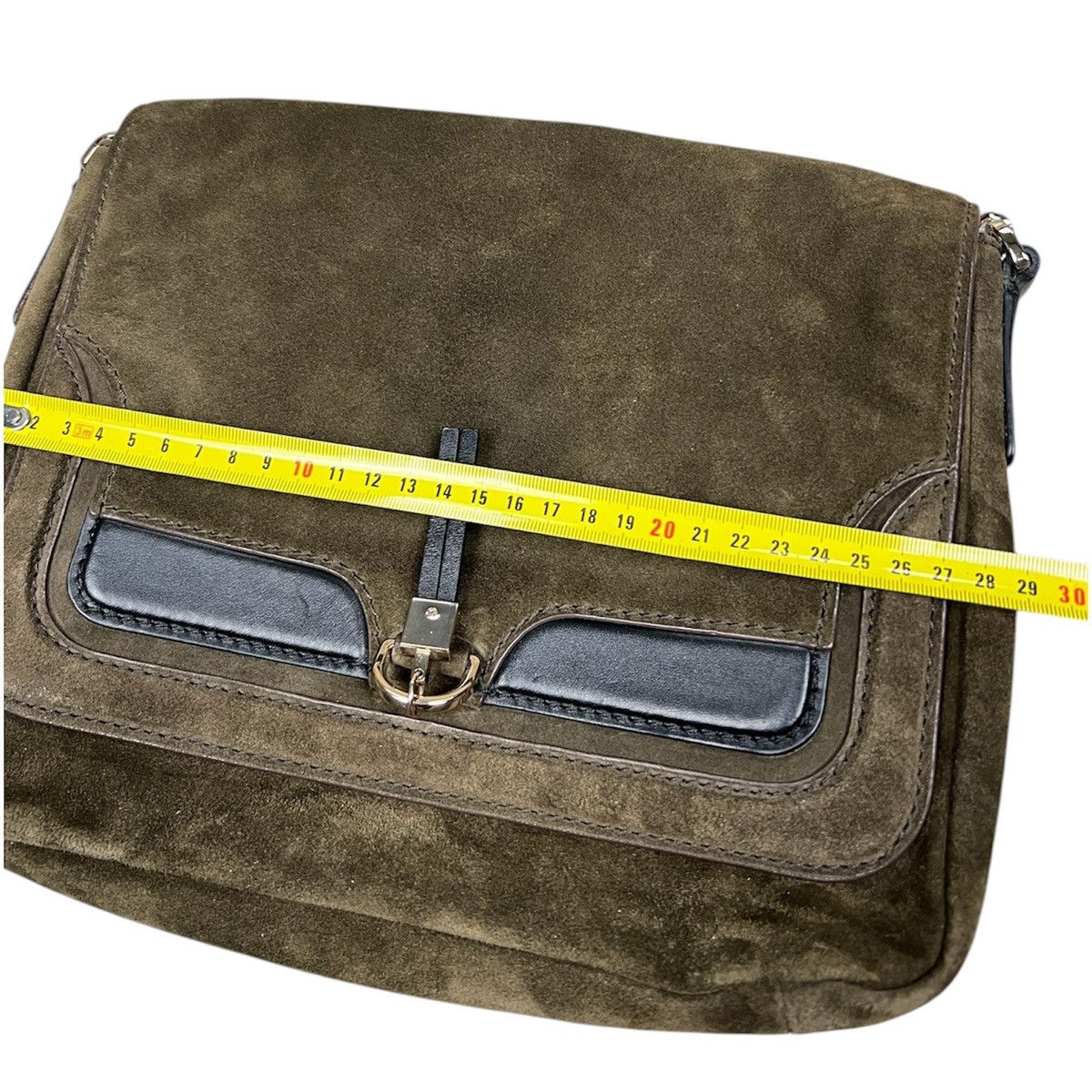 Hugo Boss Hugo Boss Victoria Suede & Leather Crossbody Bag Khaki Olive Size ONE SIZE - 11 Thumbnail
