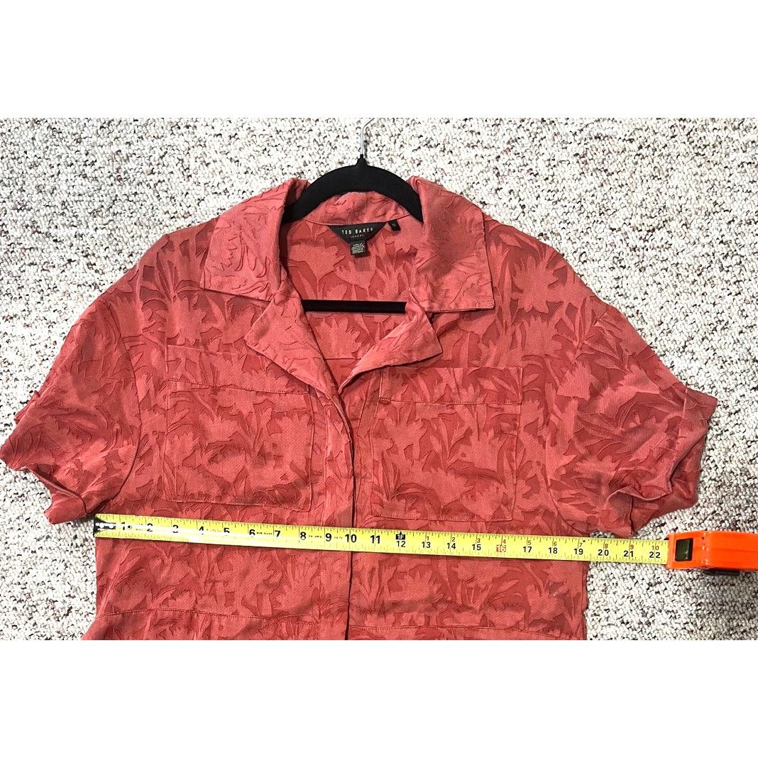 Ted Baker Ted Baker Cilest Boxy Short Sleeve Shirt Rust SZ 0 (U.S. 2) Size XS / US 0-2 / IT 36-38 - 7 Thumbnail