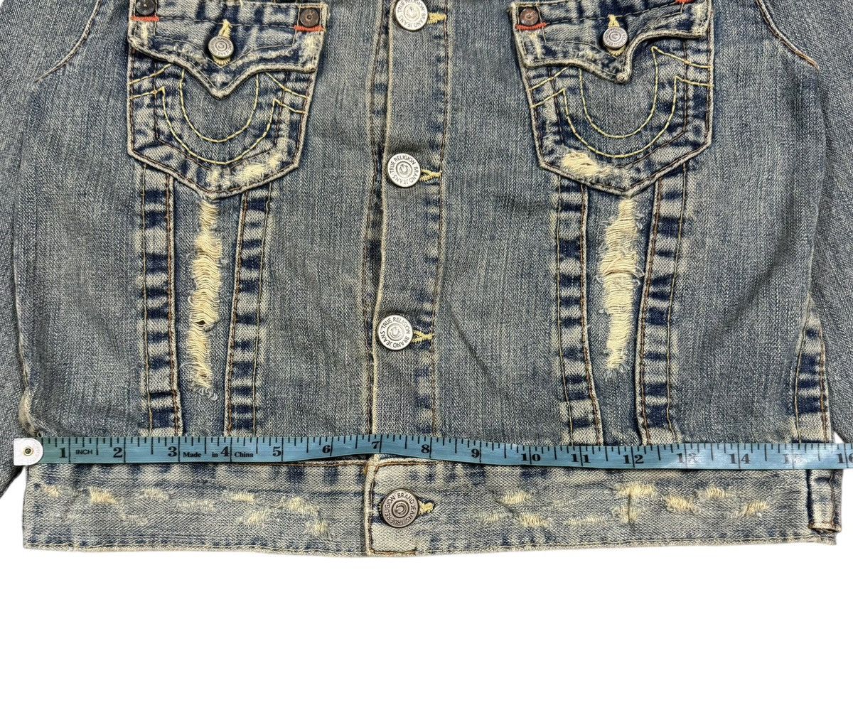 True Religion Vtg🔥Y2k True Religion Distressed Trucker Denim Jacket Size XL / US 12-14 / IT 48-50 - 12 Thumbnail