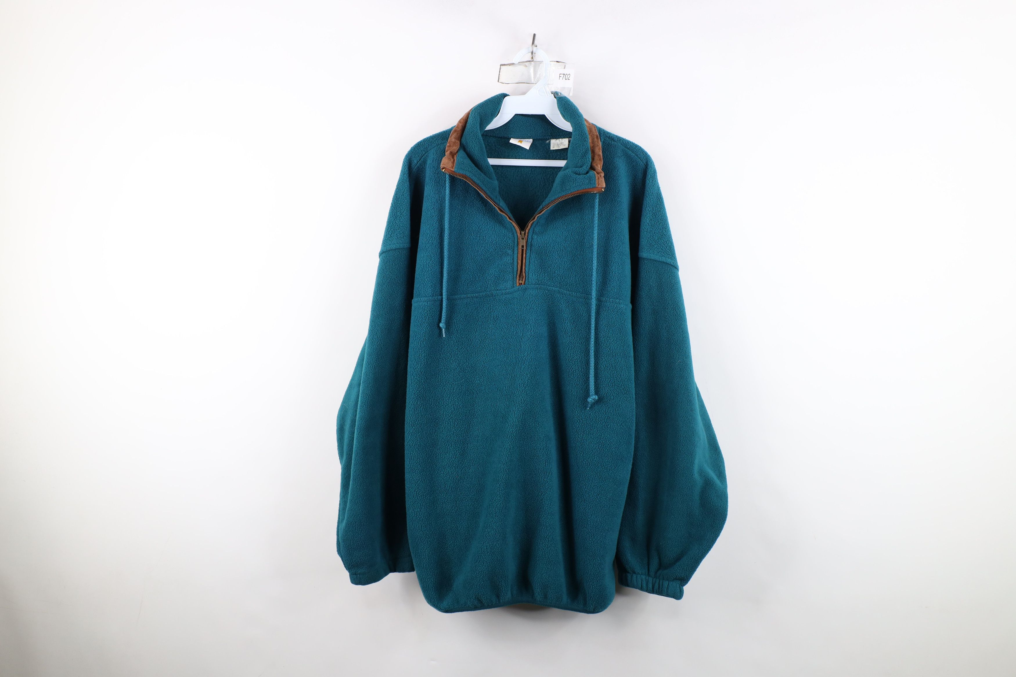 Vintage Vintage 90s Streetwear Half Zip Fleece Pullover Sweater Teal Size US L / EU 52-54 / 3 - 1 Thumbnail