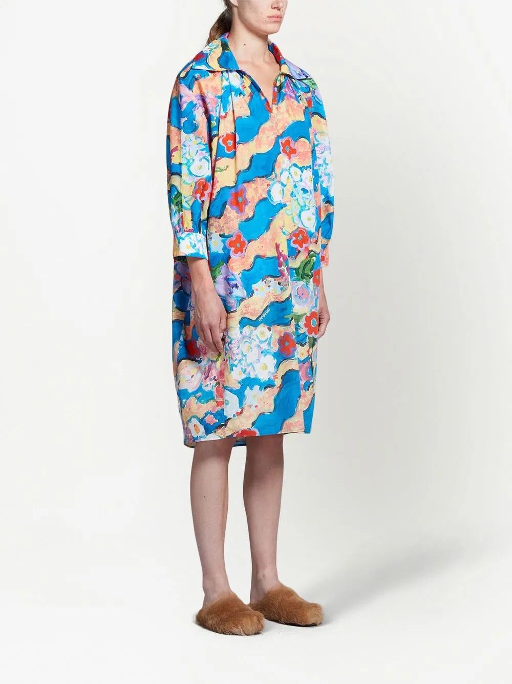 Marni o1y1025 Midi Dress in Multicolor Size S / US 4 / IT 40 - 2 Thumbnail