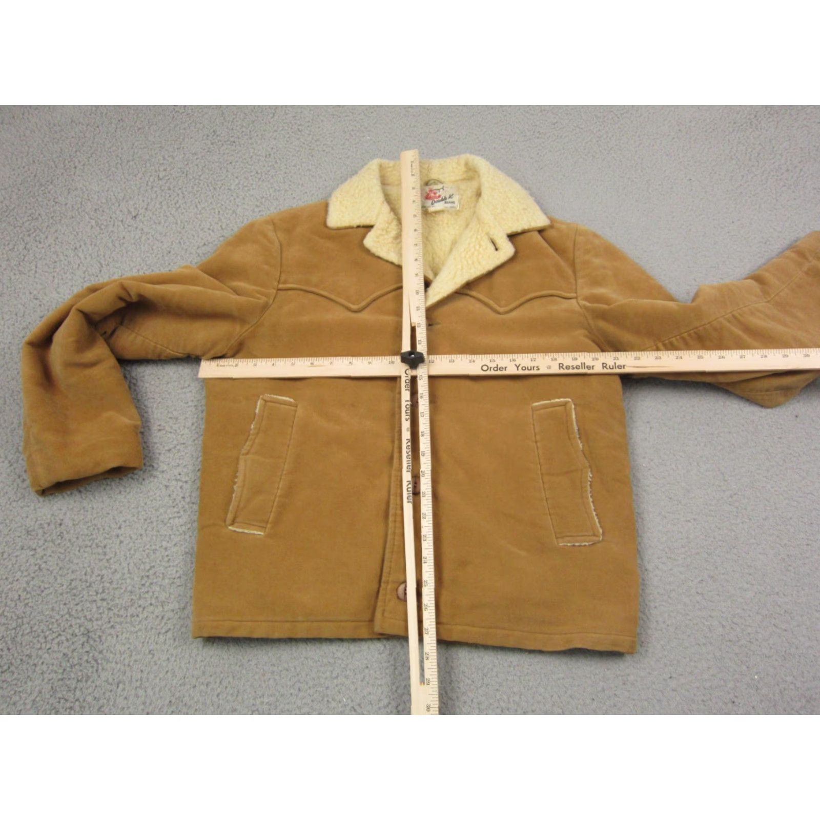Doublet VINTAGE Double K Brand Jacket Mens 40 Brown Suede Bomber Jacket 80s 90s Lined Zipper Button Regular/Adult Mens Size US XXS / EU 40 - 7 Thumbnail