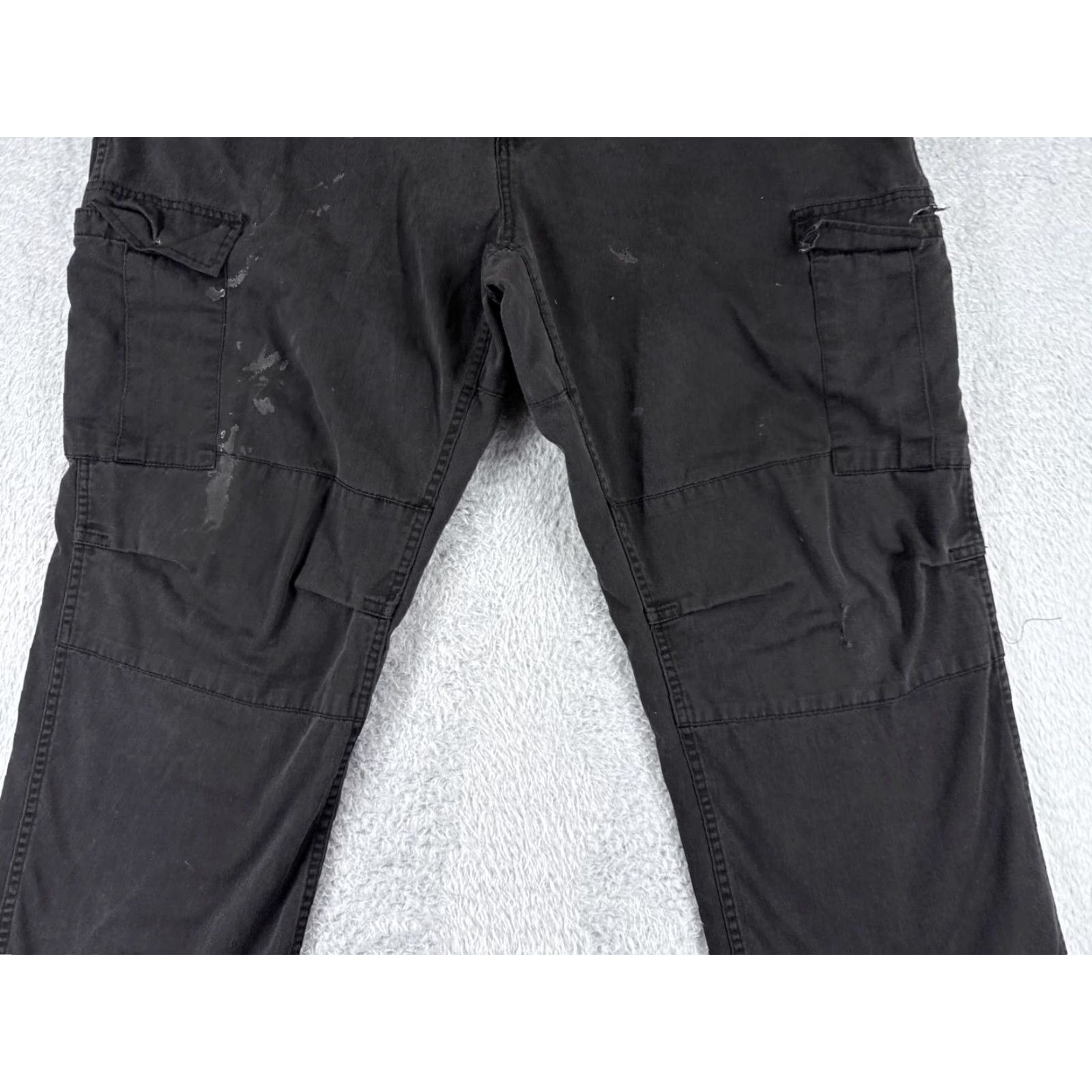 Vintage Men's Tactical Pants Cargo Pants Adult XL Black Canvas Stretch Pockets 30in Inseam, Regular Fit, Button Accents, Workwear/Outdoor, Americana Theme Size US 36 / EU 52 - 3 Thumbnail