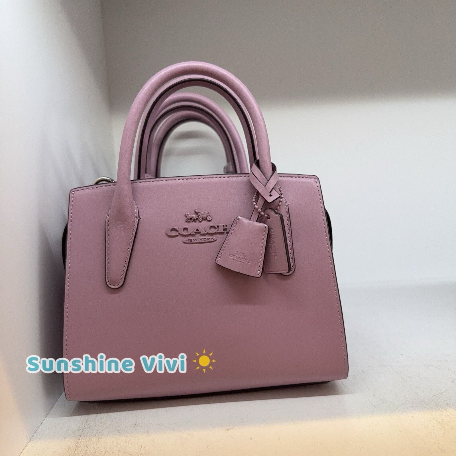 Coach NWT COACH Andrea Carryall Bag Leather CP081 Silver/Lilac Size ONE SIZE - 1 Thumbnail