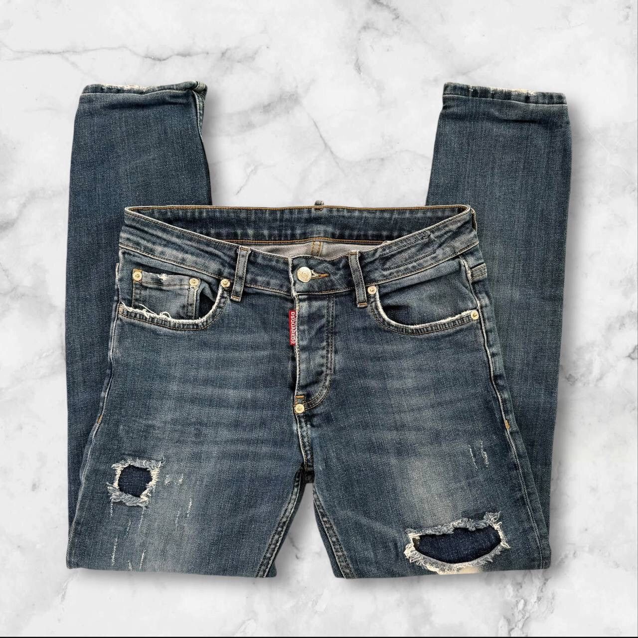 Dsquared2 × Vintage Dsquared2 Vintage Slim Fit Distressed Denim Jeans Size 28" / US 6 / IT 42 - 1 Thumbnail