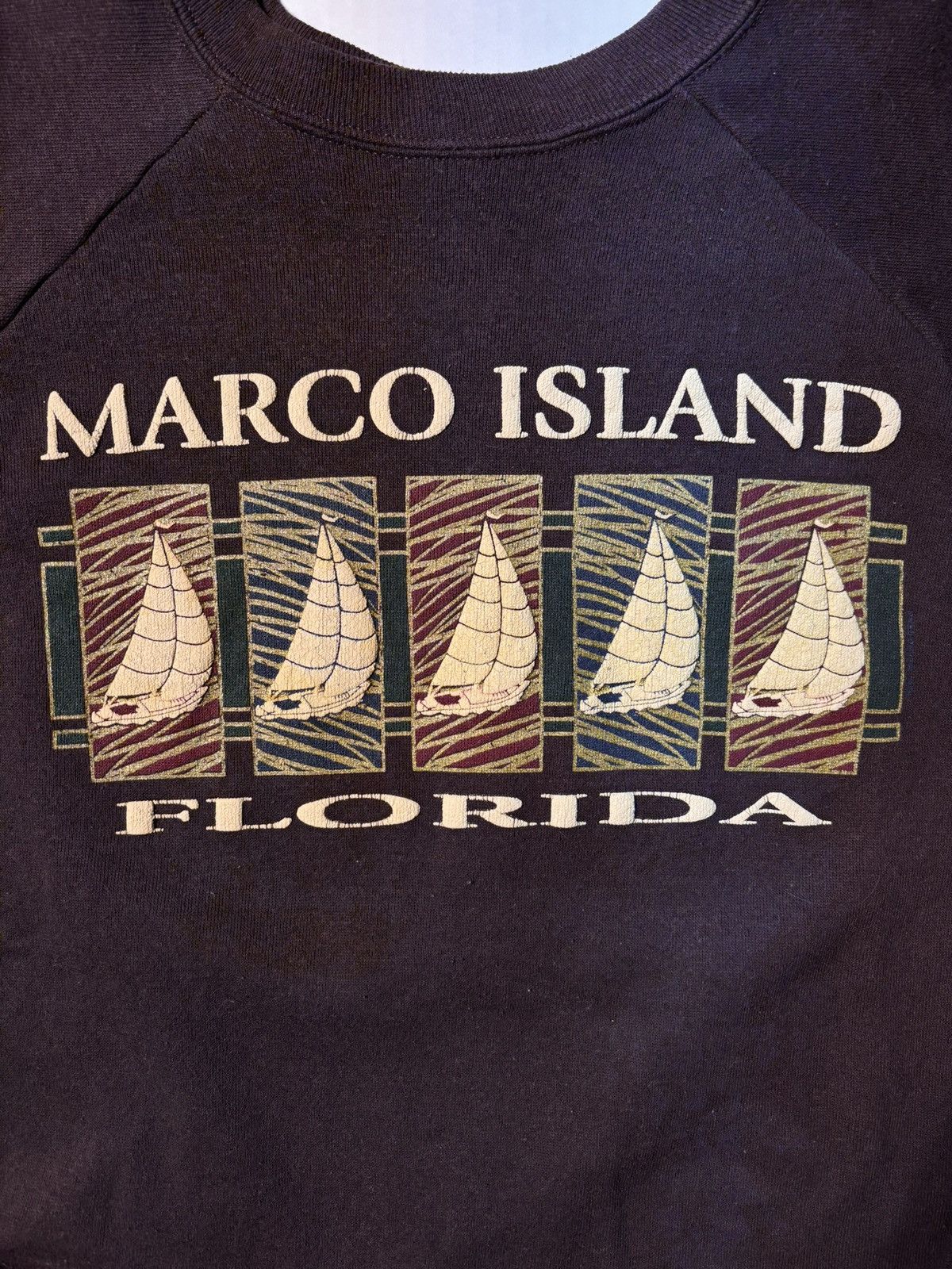 Signal Sport Vtg Marco Island Florida Sailboats 90’s Raglan Crewneck USA Size US XL / EU 56 / 4 - 2 Thumbnail