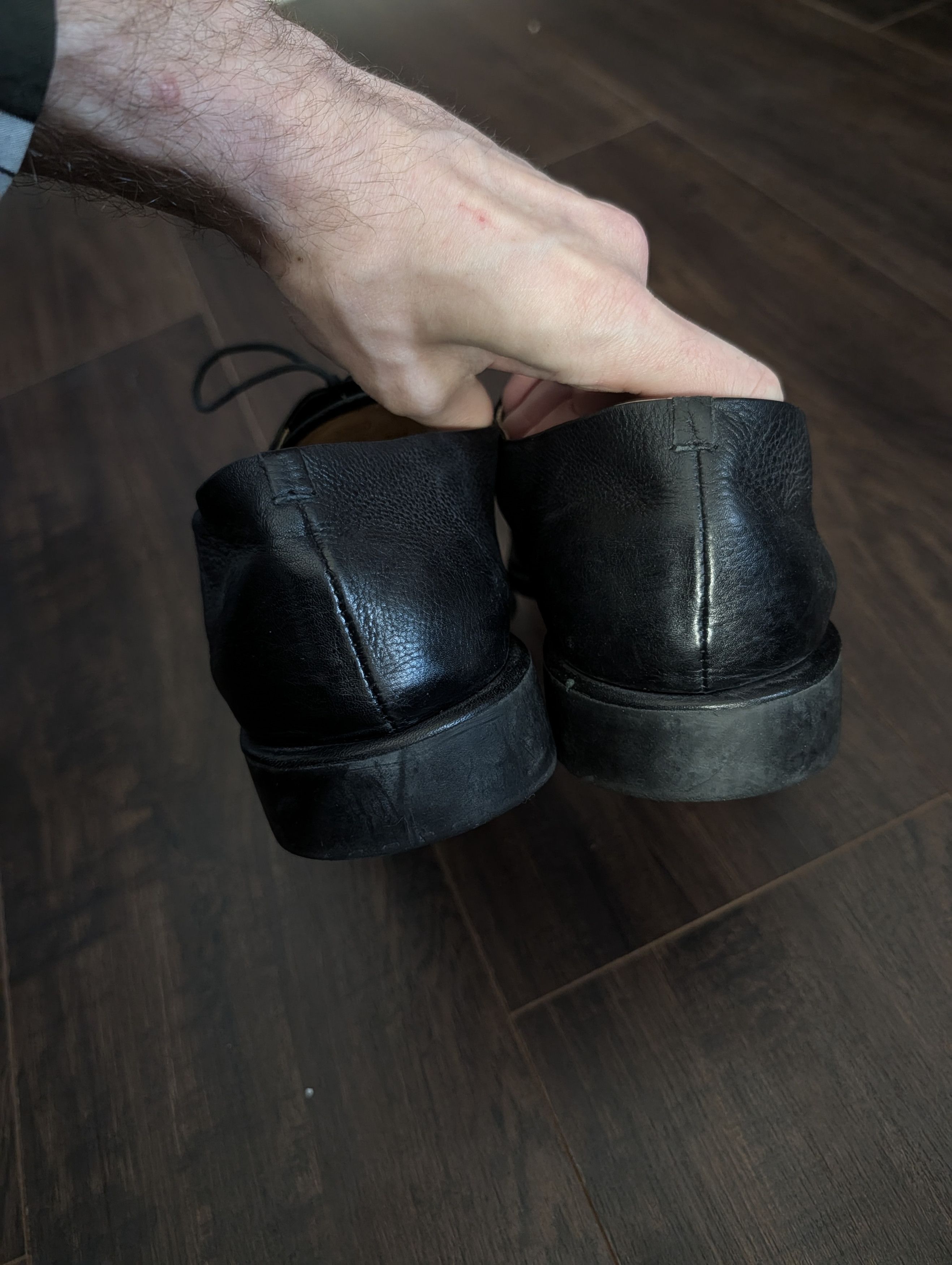 Sandro Moscoloni VTG black pebbles leather chunky Norwegian toe derby shoes Size US 11.5 / EU 44-45 - 4 Thumbnail