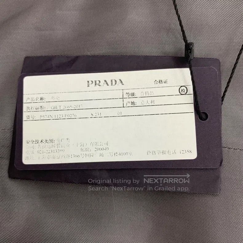 Prada Prada 23 gray triangle standard cotton lapel single-breast Size XXS / US 00 / IT 34 - 7 Thumbnail