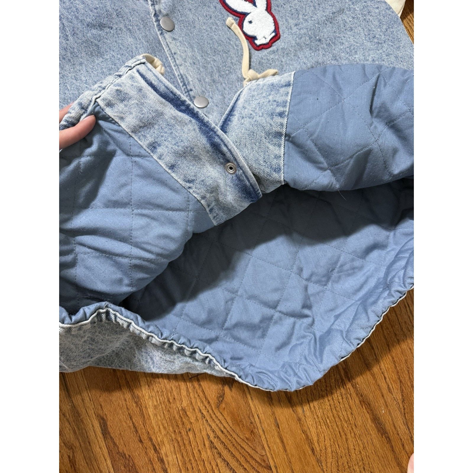 Pacsun PacSun x Playboy Vintage Inspired Denim Varsity Jacket Size US M / EU 48-50 / 2 - 9 Thumbnail