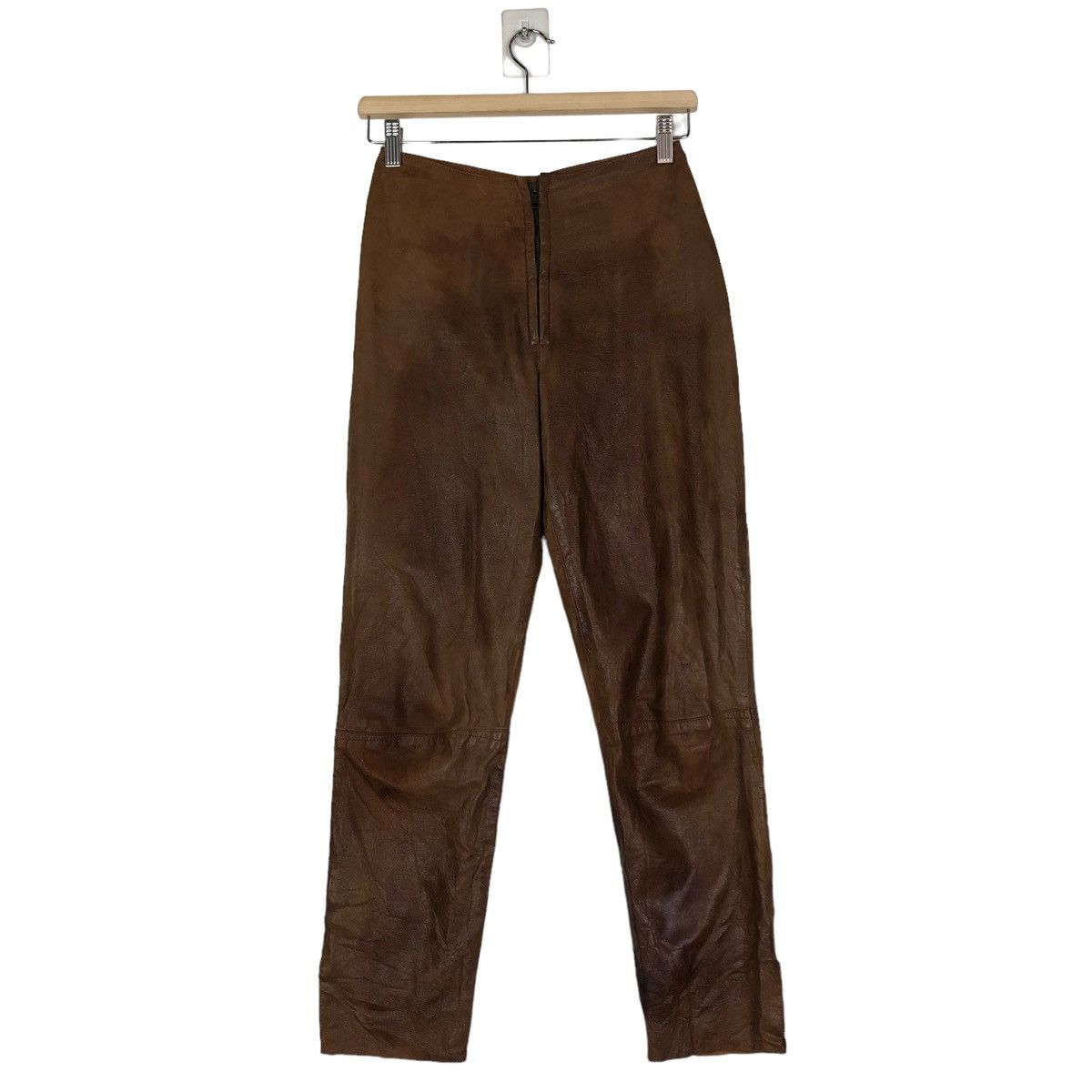 Genuine Leather 🔥VINTAGE BIKER LEATHER PANTS GARAGE ISSEY MIYAKE JAPAN Size US 26 / EU 42 - 8 Thumbnail