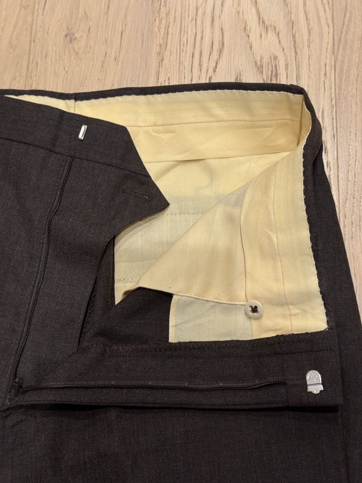 Vintage 1970s wool dress trouser boot cut brown Size US 31 - 4 Thumbnail