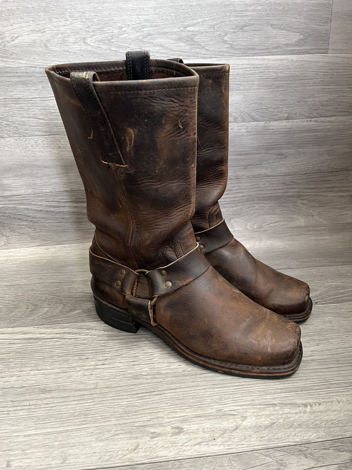 Frye Frye harness brown leather knee high boots Size US 8 / EU 41 - 6 Thumbnail