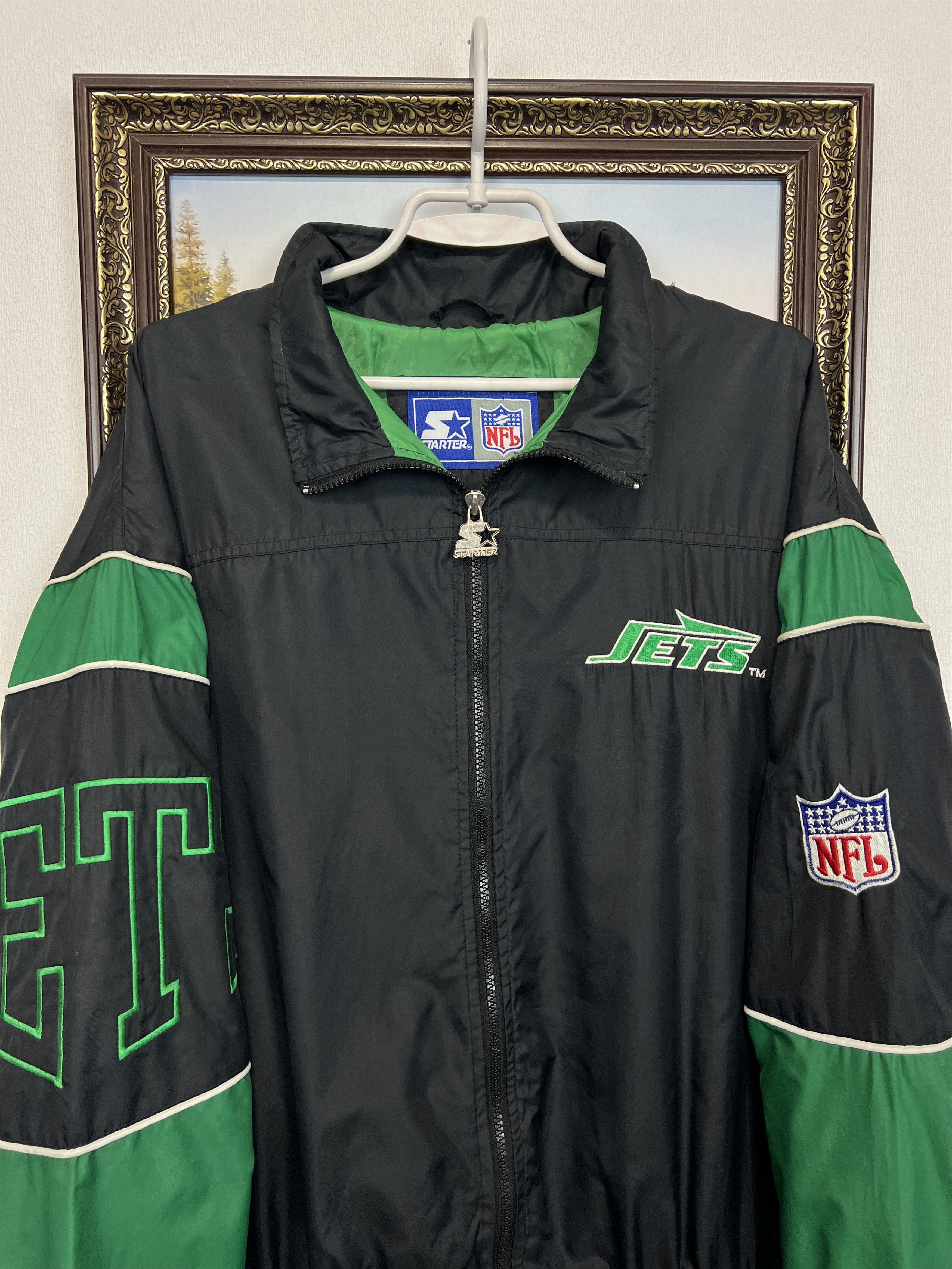 Starter Vintage 90's New York Jets Jacket NFL Track Top Zip Rare Size US L / EU 52-54 / 3 - 2 Thumbnail