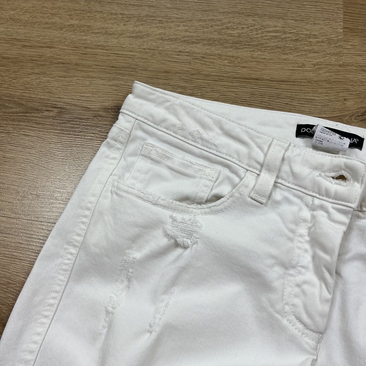 Dolce & Gabbana Dolce & Gabbana White Distressed Denim Skinny Jeans Zip Size 28" / US 6 / IT 42 - 12 Thumbnail