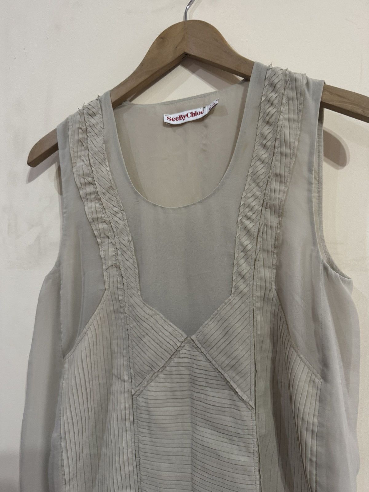 See by Chloe See by Chloe mini dress 2000s beige mini dress sheer parts Size S / US 4 / IT 40 - 9 Thumbnail