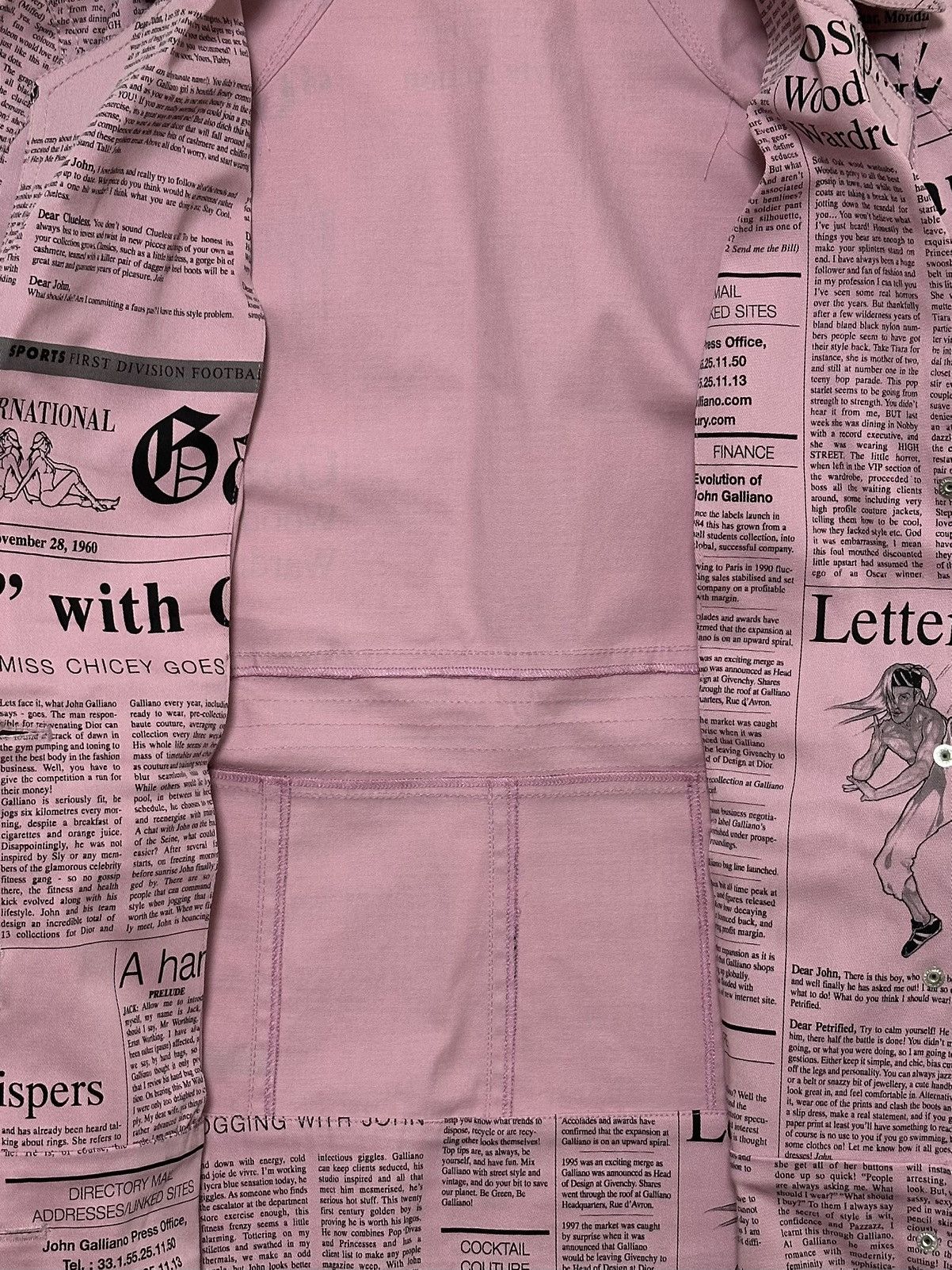 John Galliano JOHN GALLIANO Spring Summer 2005 Newspaper Print Jacket Size S / US 4 / IT 40 - 6 Thumbnail