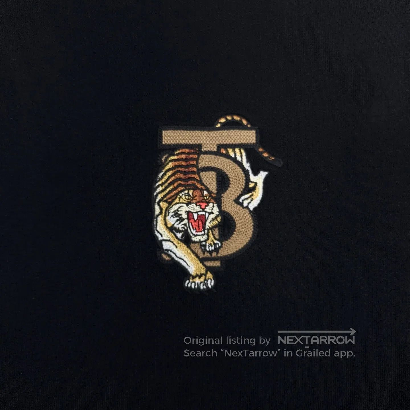 Burberry Burberry Black Hoodie with Mountain Tiger TB logo on the c Size US XL / EU 56 / 4 - 4 Thumbnail