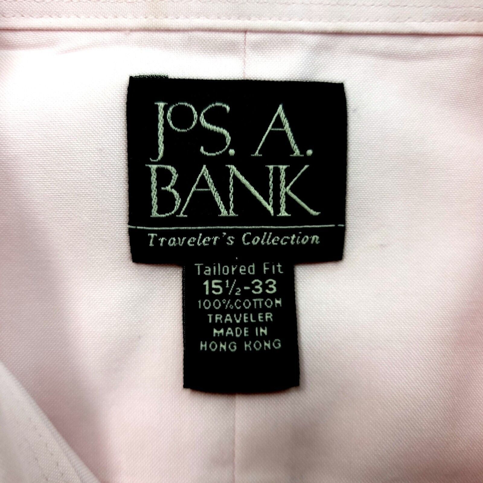 Jos. A. Bank Jos A Bank Traveler's Tailored Fit Pink 15.5-33 Pocket Colla Size US M / EU 48-50 / 2 - 8 Thumbnail
