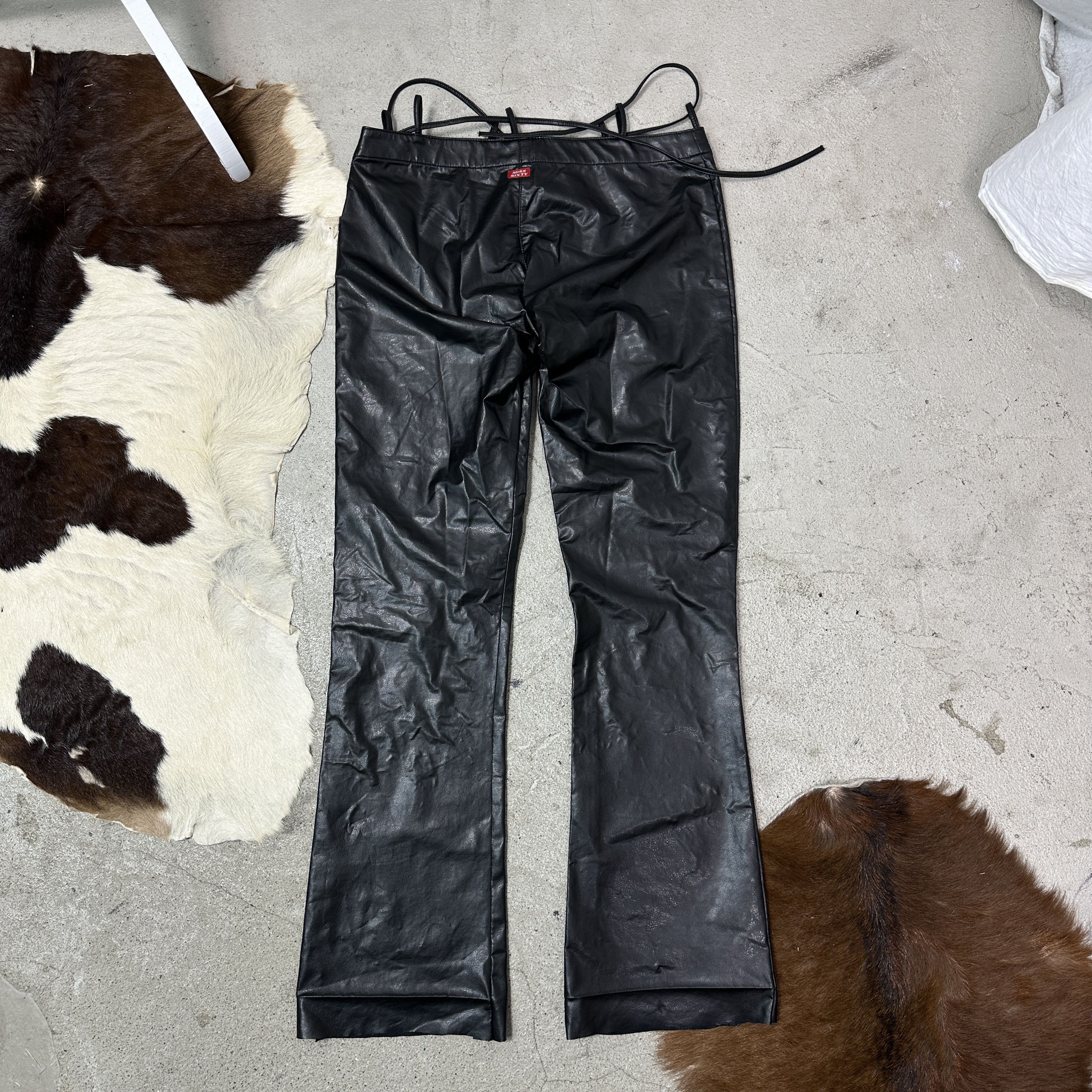 Miss Sixty Vintage Leather Biker Grunge Miss Sixty Pants Y2K Size 29" - 8 Thumbnail