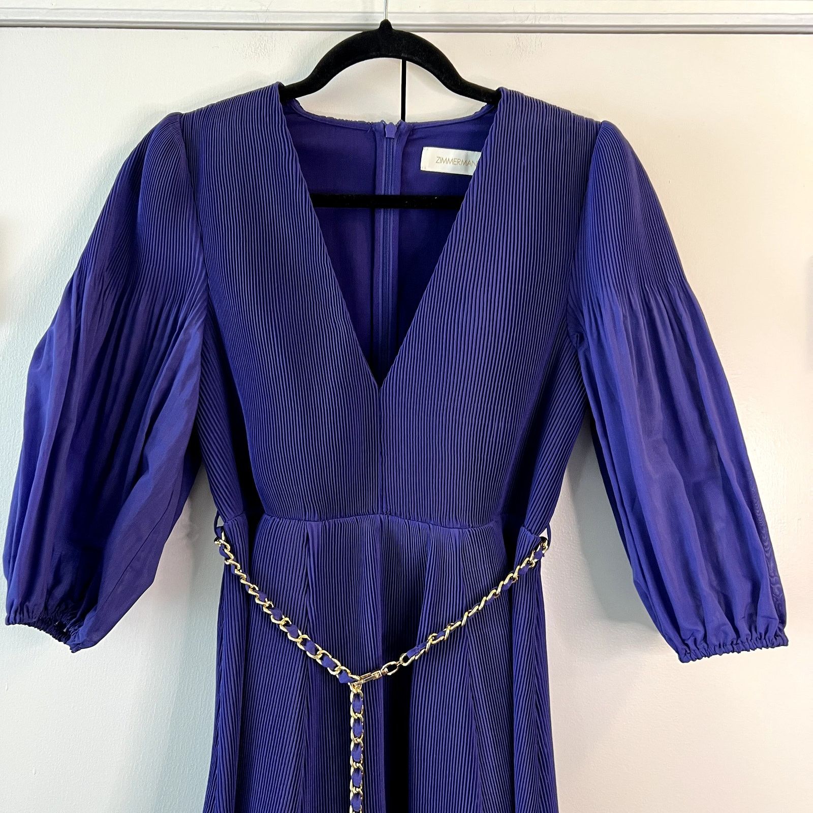 Zimmermann ZIMMERMANN LASER-CUT MIDI DRESS IN DARK PURPLE Size 1 S Size S / US 4 / IT 40 - 3 Thumbnail
