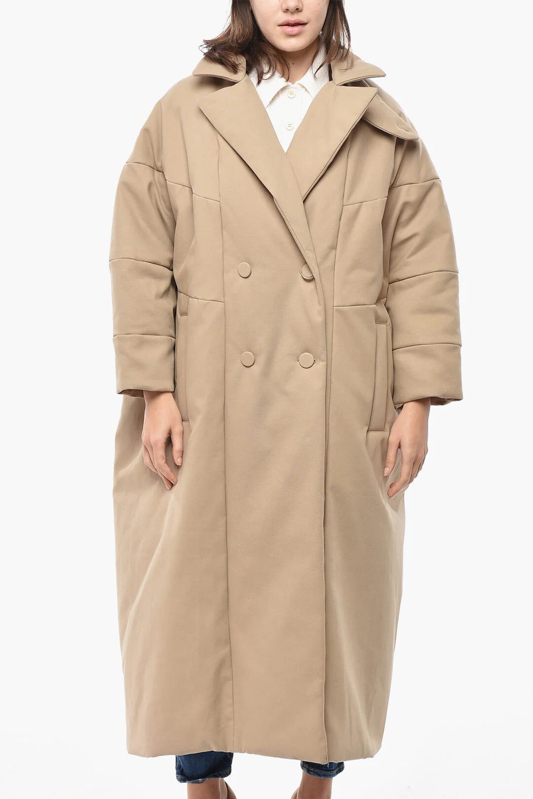 Dries Van Noten og1mm0426 Double-Breasted Coat in Beige Size M / US 6-8 / IT 42-44 - 1 Thumbnail