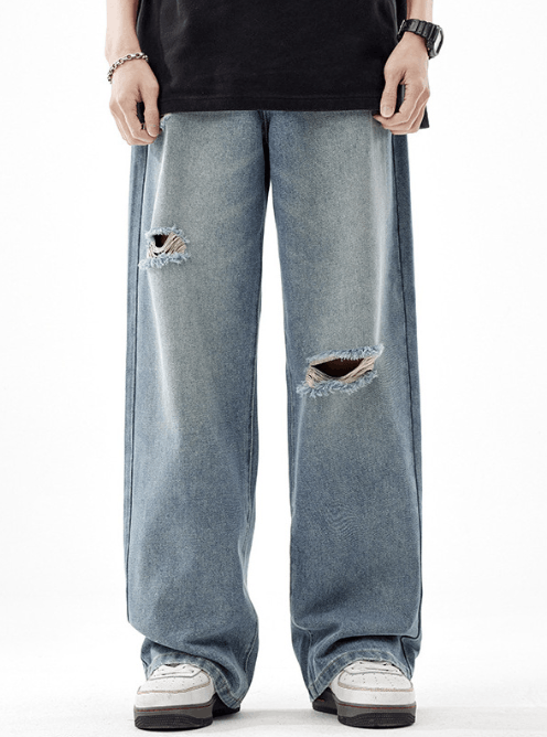 Japanese Brand American loose high street distressed washed ripped jeans Size US 32 / EU 48 - 1 Thumbnail