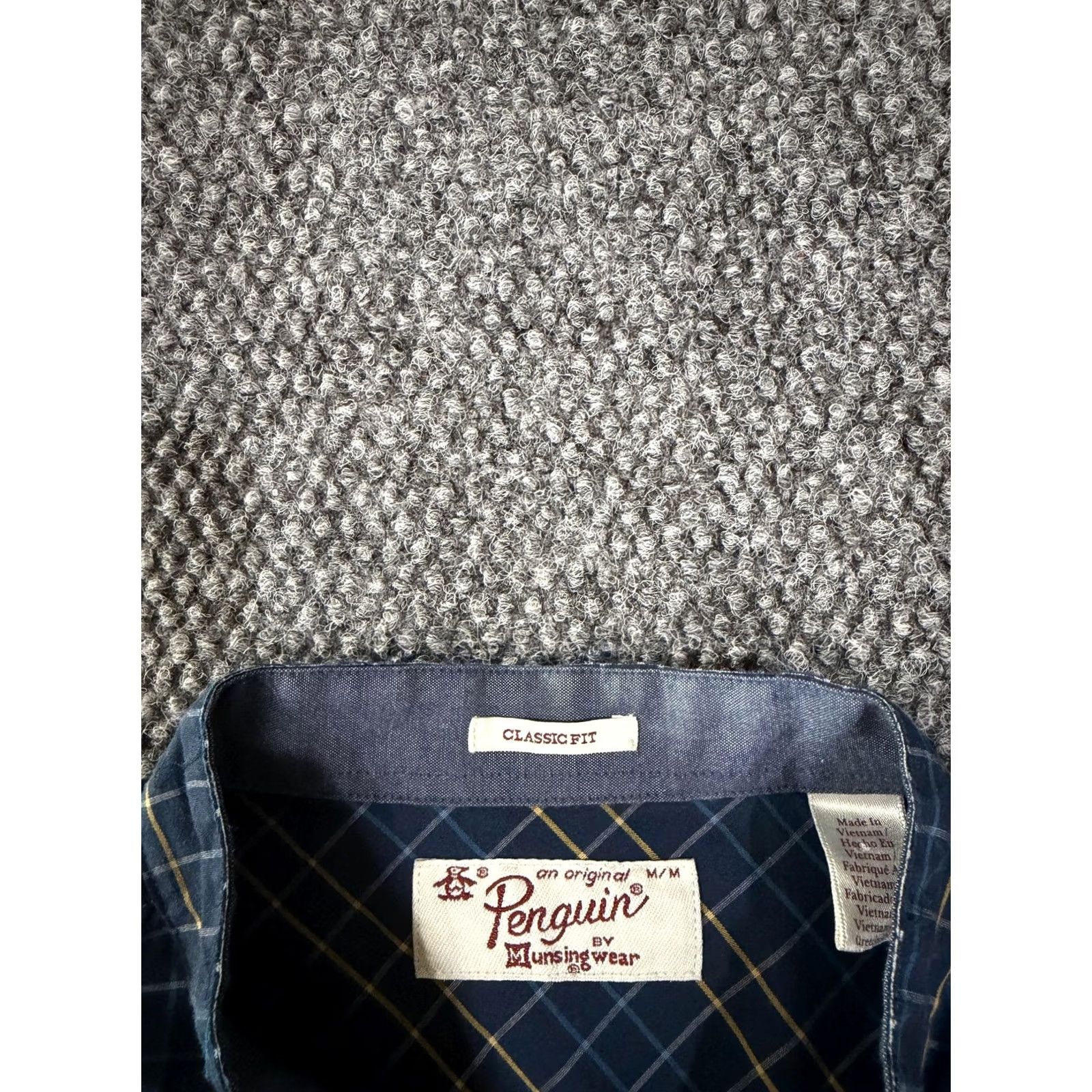 Original Penguin Original Penguin Shirt Mens M Blue Check Long Sleeve Band Collar Casual Size US M / EU 48-50 / 2 - 5 Thumbnail