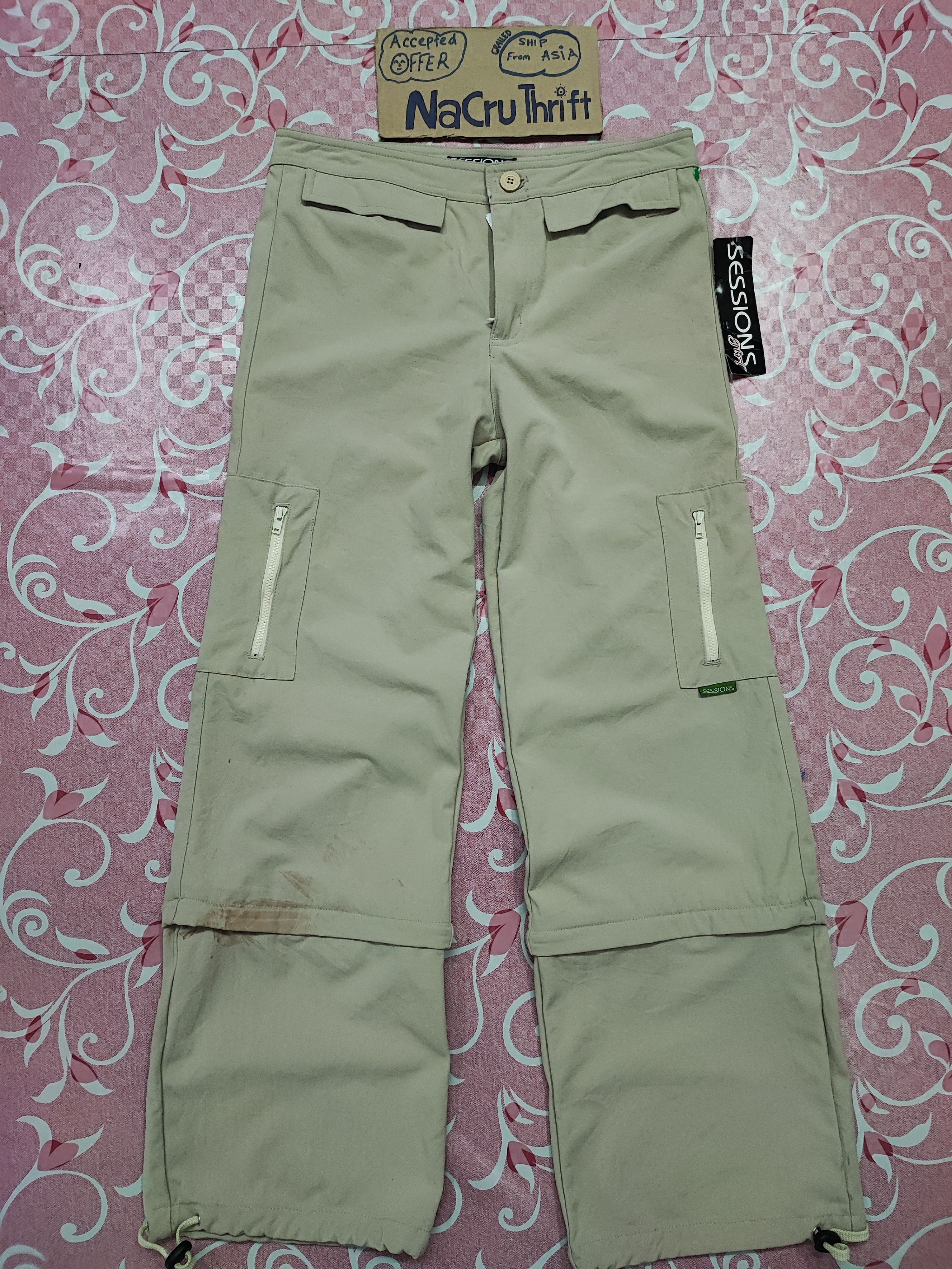 Sessions Cargo Light Pants Session Girl Brooklyn Khaki Size 31" - 3 Thumbnail