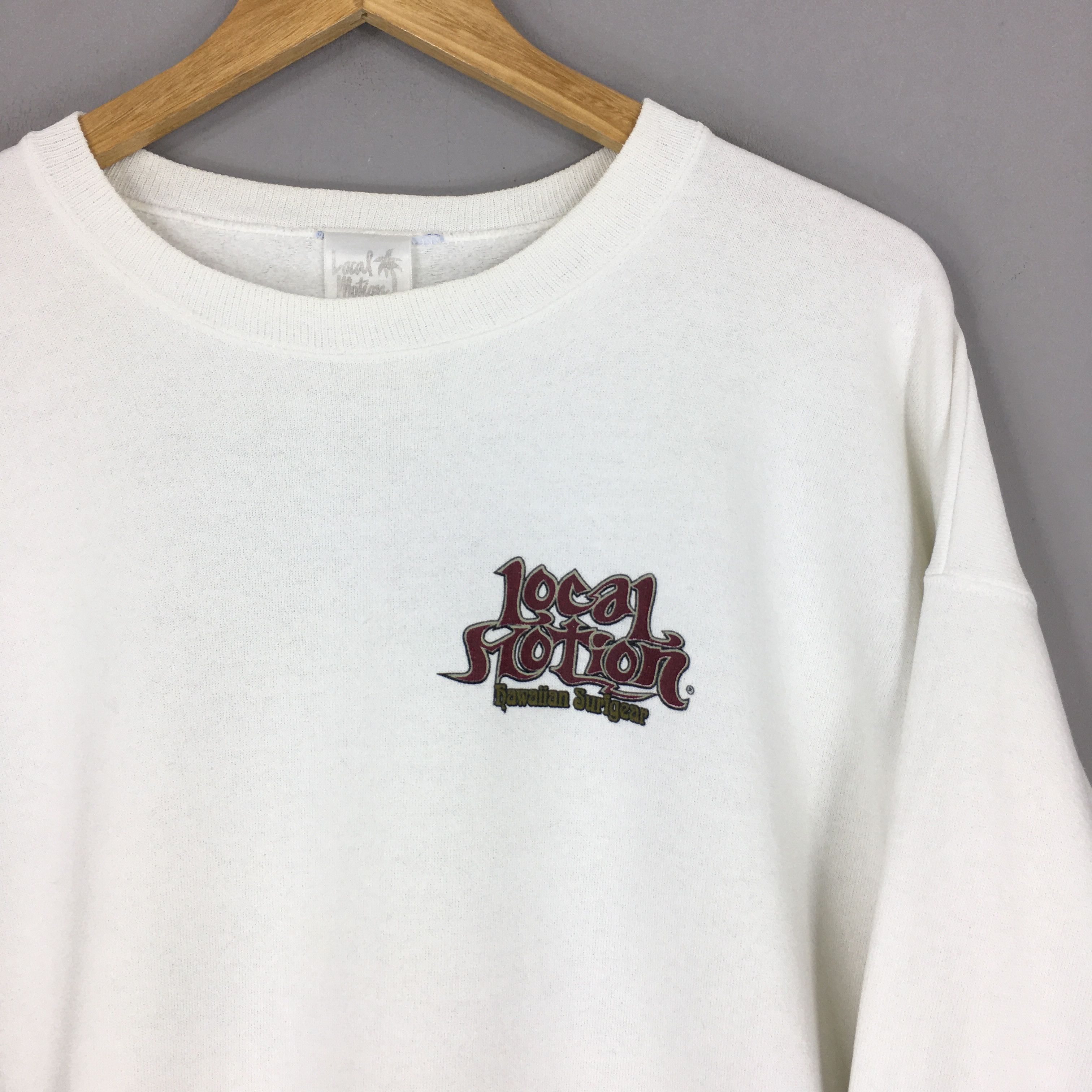 Vintage Vintage 90s Local Motion Hawaii White Sweatshirt Large Size US L / EU 52-54 / 3 - 4 Thumbnail