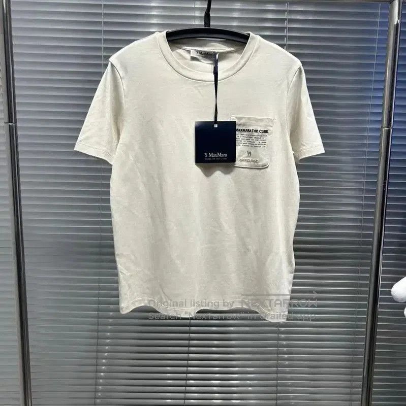 Max Mara MaxMara Summer Cream Cotton Short Sleeve Tee . Size M / US 6-8 / IT 42-44 - 2 Thumbnail