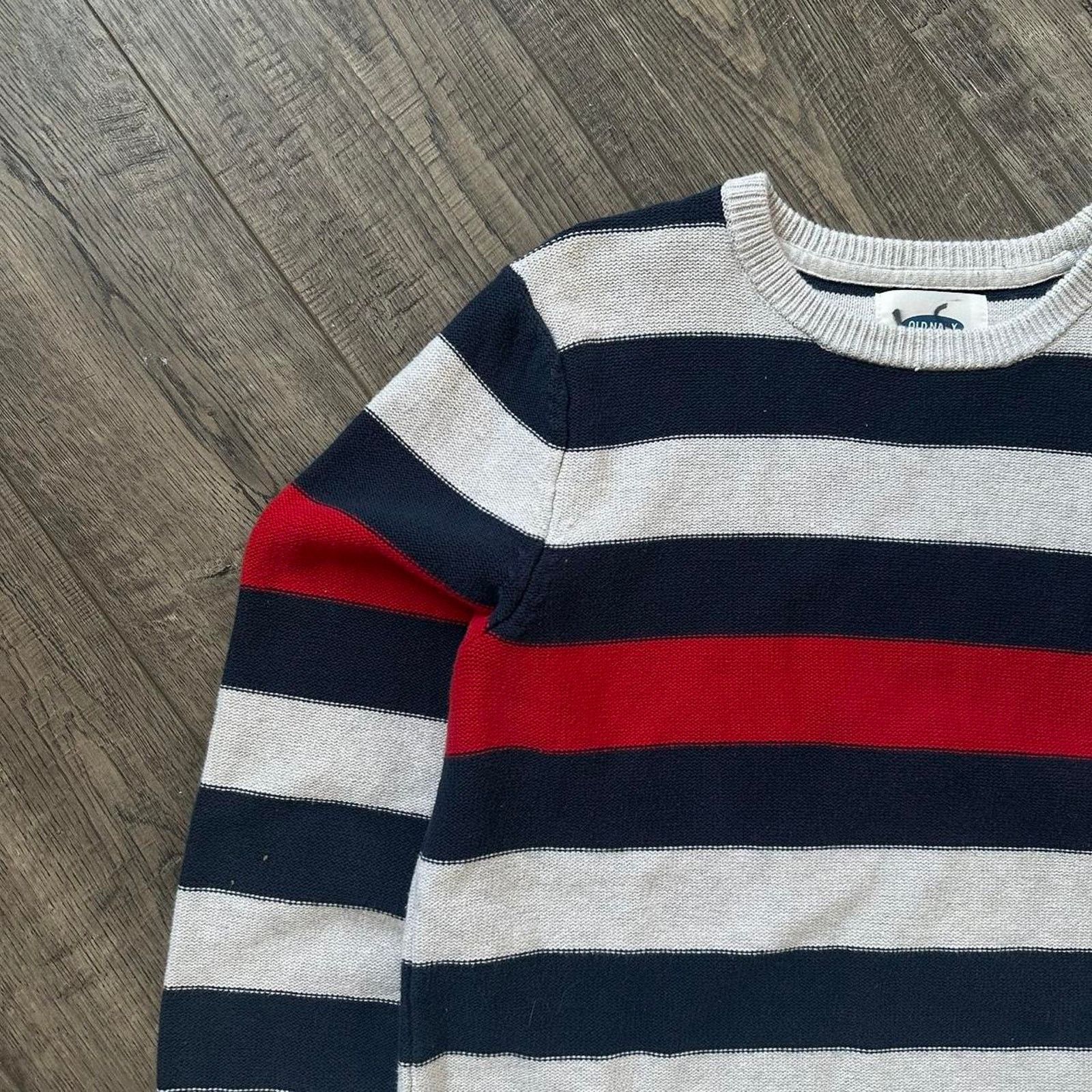 Old Navy × Vintage Vintage 00s Y2K Striped Preppy Basic Fitted Alt Sweater Top Size S / US 4 / IT 40 - 6 Thumbnail