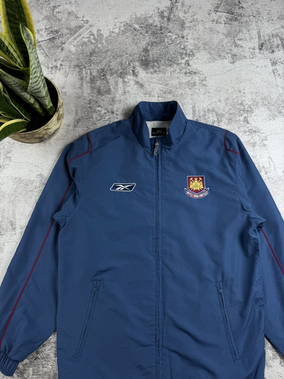 Reebok West Ham 2005 2007 Football Soccer Light Track Suit Pants Jacket Windbreaker Size US S / EU 44-46 / 1 - 9 Thumbnail