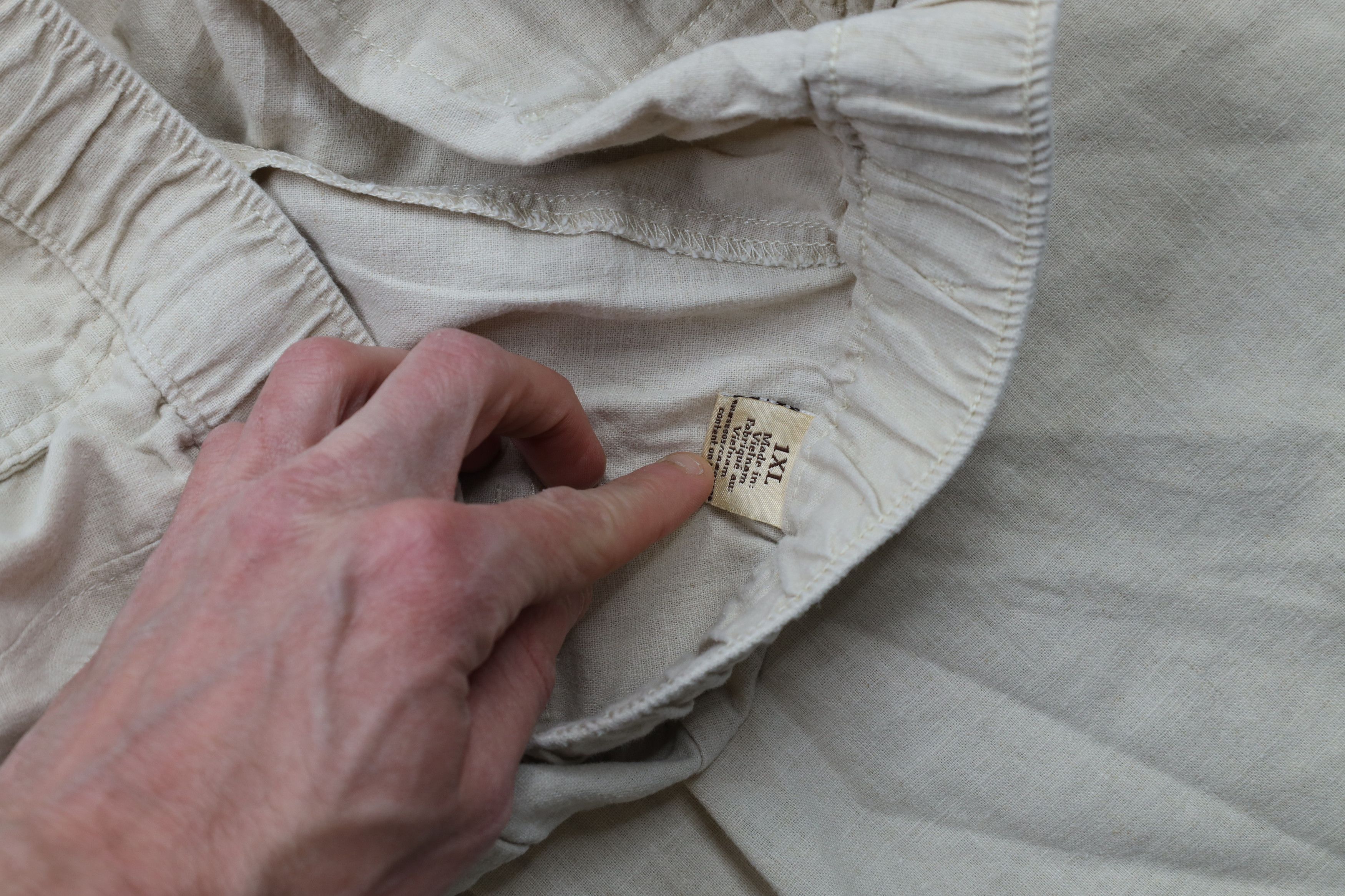 Vintage Vintage 90s Y2K Streetwear Fit Linen Blend Shorts Beige Size US 36 / EU 52 - 6 Thumbnail