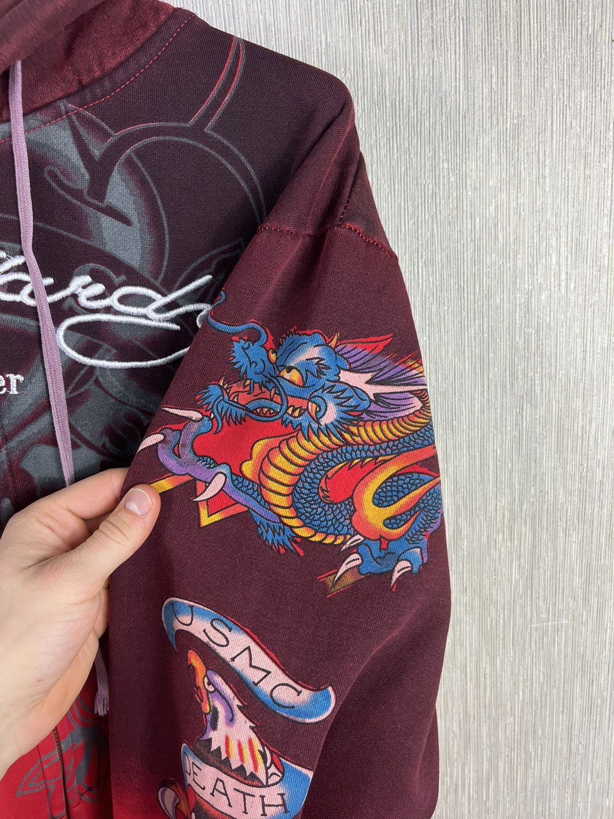 Christian Audigier × Ed Hardy × Vintage Vintage Ed Hardy Christian Audigier y2k zip hoodie ombre Size US L / EU 52-54 / 3 - 8 Thumbnail