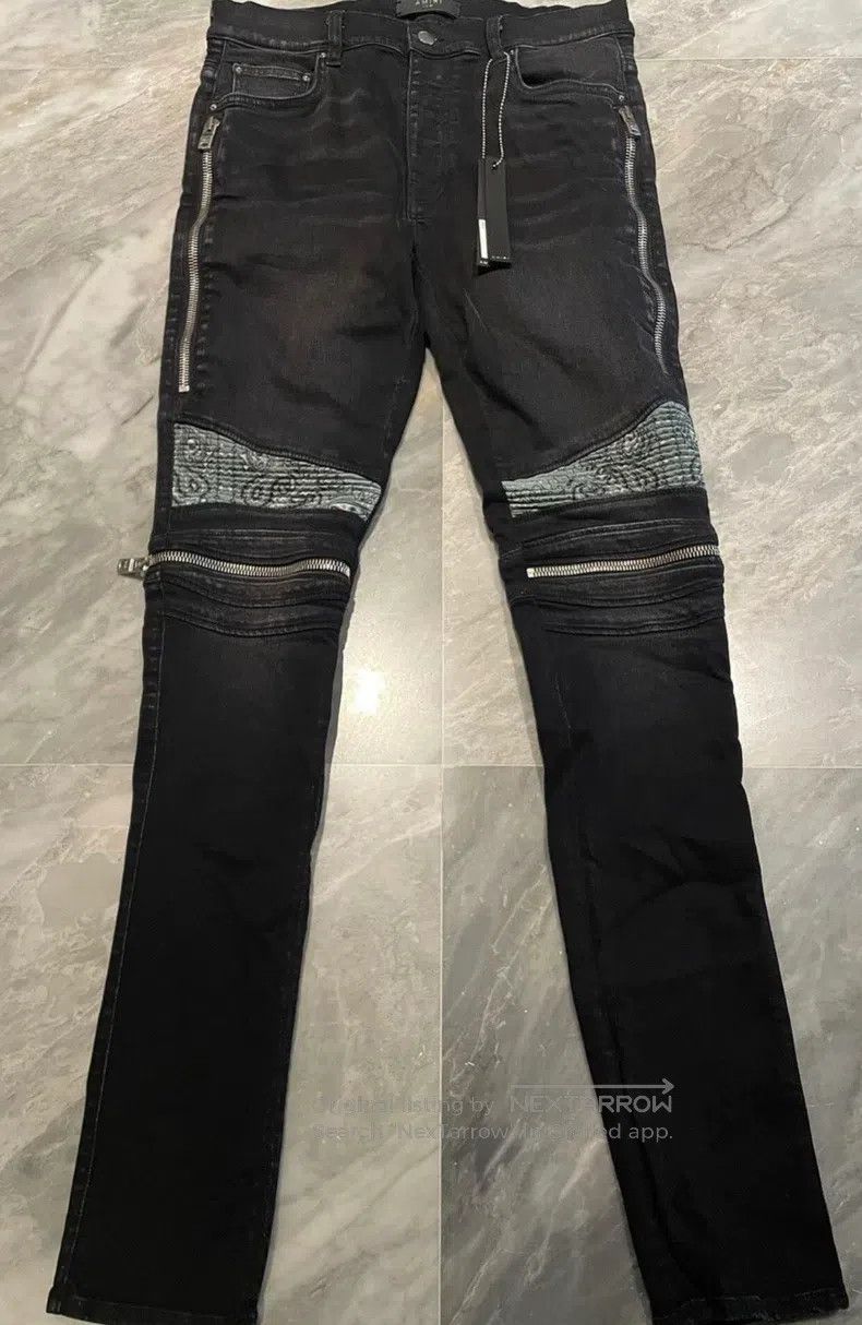 Amiri Amiri Classic Plaid Flower Element Patchwork Black Bull Si Size US 32 / EU 48 - 1 Thumbnail
