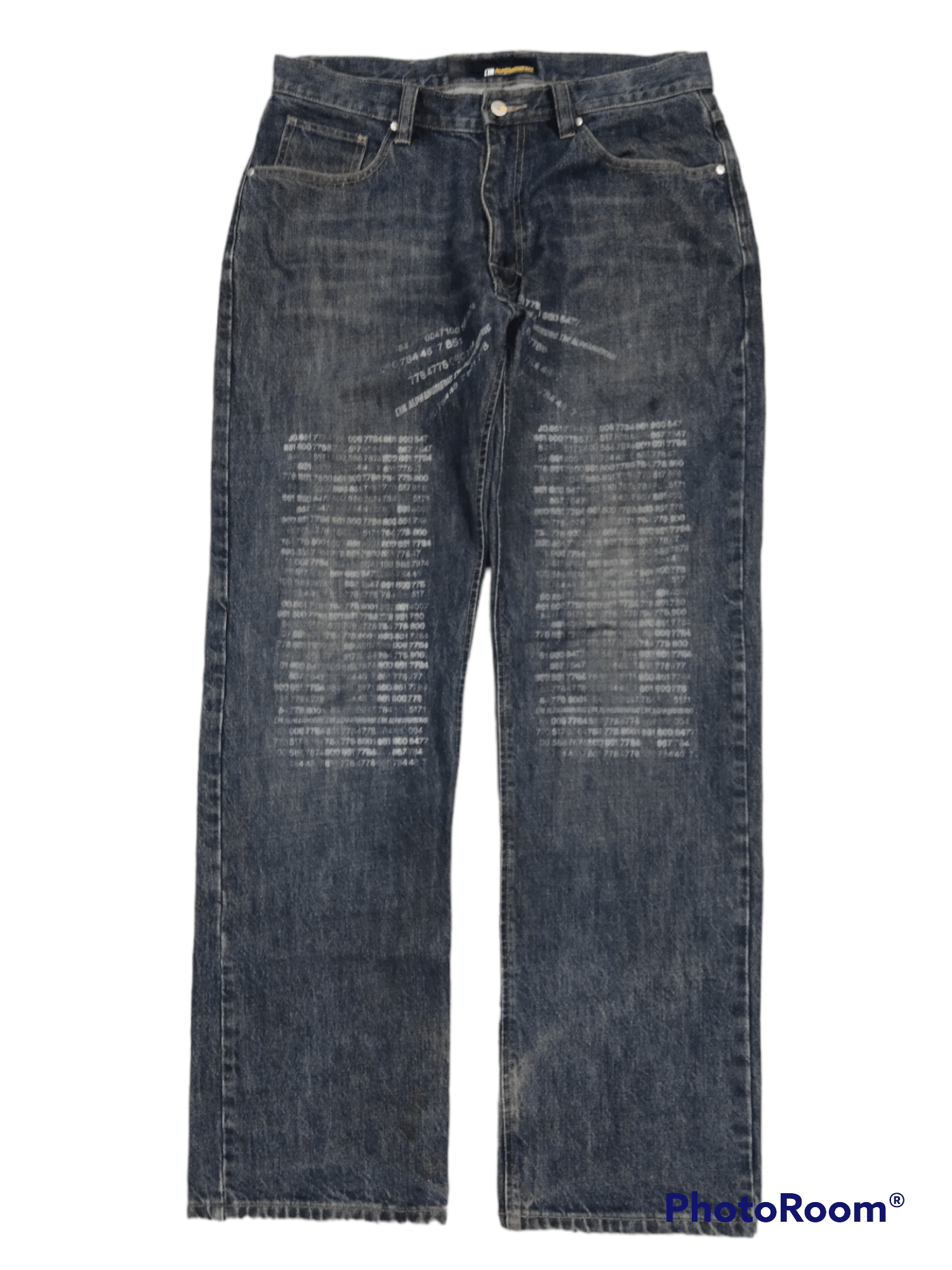 Japanese Brand SiCK ALPHANUMERIC SCRIPTED DENIM PANTS Size US 34 / EU 50 - 1 Thumbnail