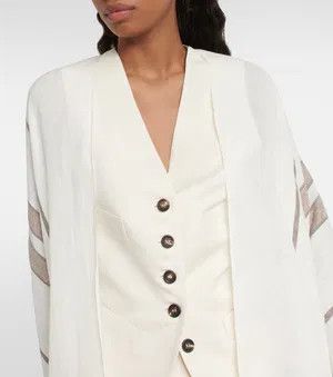 Brunello Cucinelli o1y0725 Size : OS / Cloak in White Size ONE SIZE - 2 Thumbnail