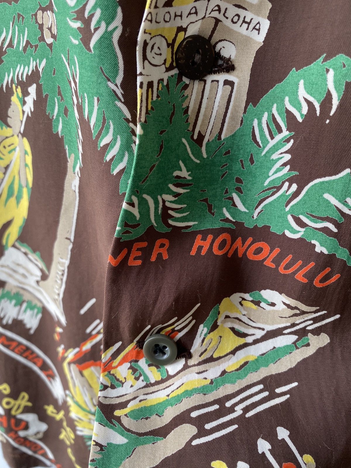Japanese Brand × Sun Surf Allen & Hanson Brown History Of The Island Hawaiian Shirt Size US L / EU 52-54 / 3 - 10 Thumbnail