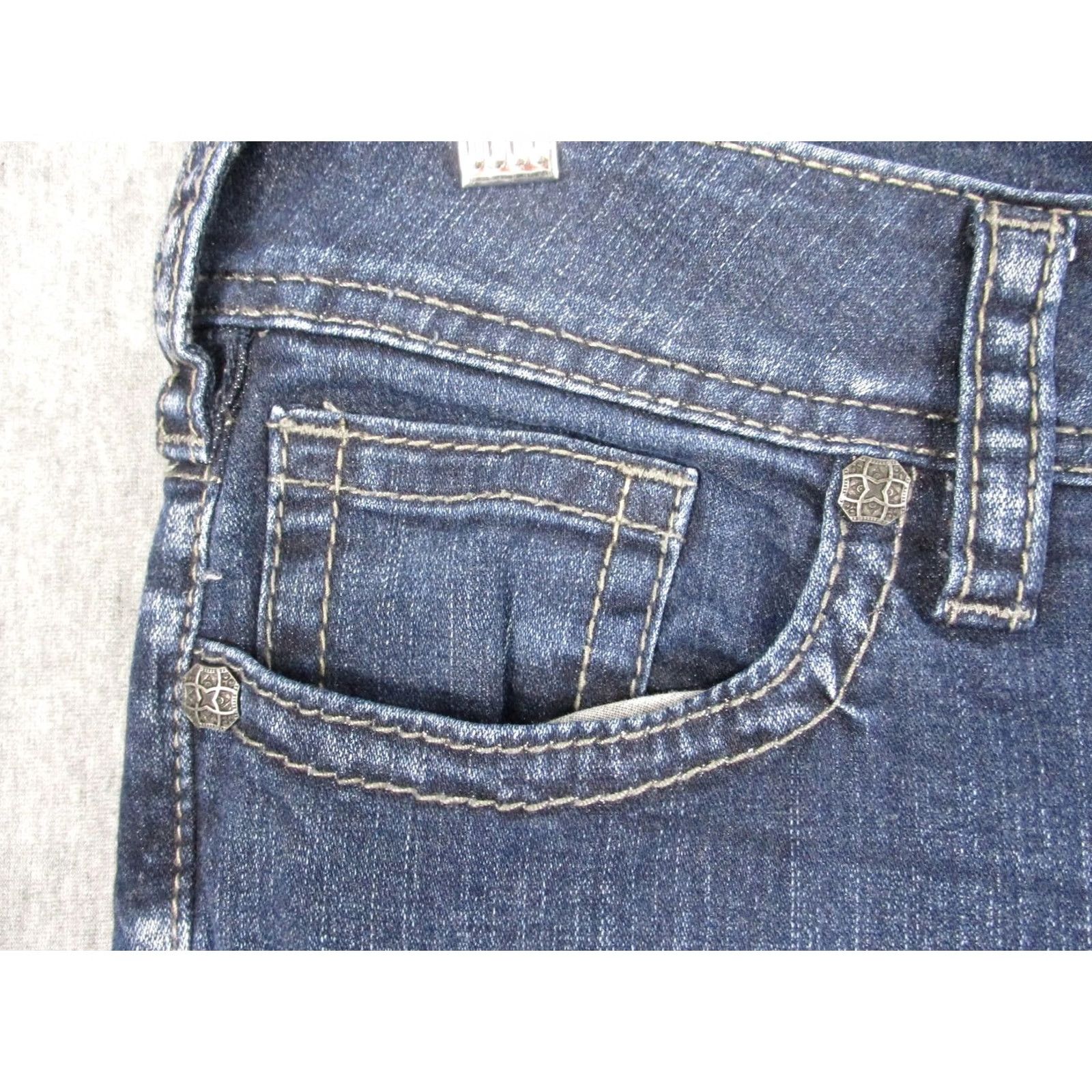 Silver Jeans Co. Silver Jeans Co Womens Suki Mid Flare Jeans Blue Dark Wash Stretch Denim 29x32 Size 29" - 5 Thumbnail