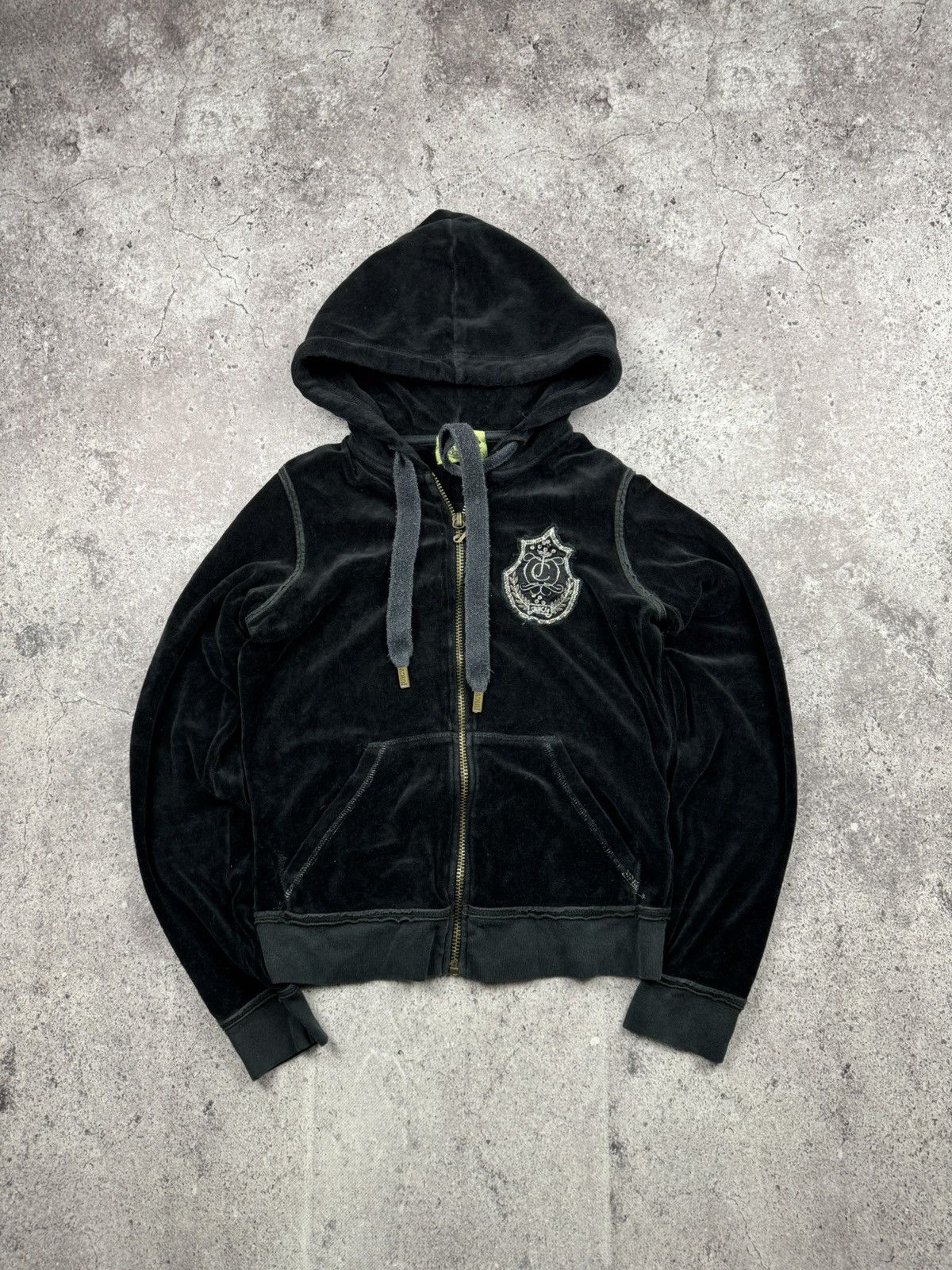 Japanese Brand 🖤00’s Juicy Couture Velour Zip Hoodie Vintage Y2K Size L / US 10 / IT 46 - 1 Thumbnail