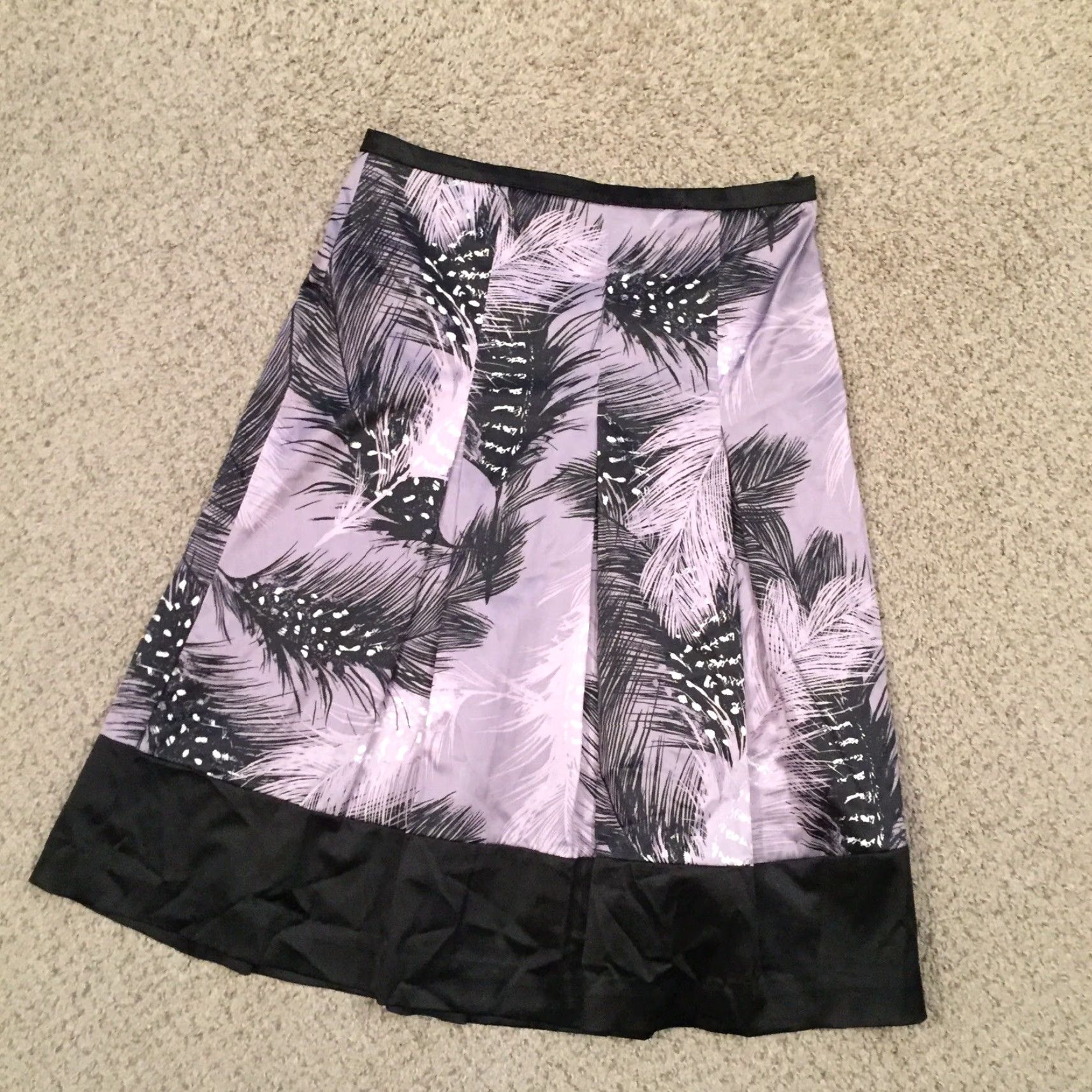 Vintage East 5th Skirt Gray Floral A-Line Midi Unlined Size 4 Women Regular Cotton Blend Vintage No Size 27" / US 4 / IT 40 - 2 Thumbnail