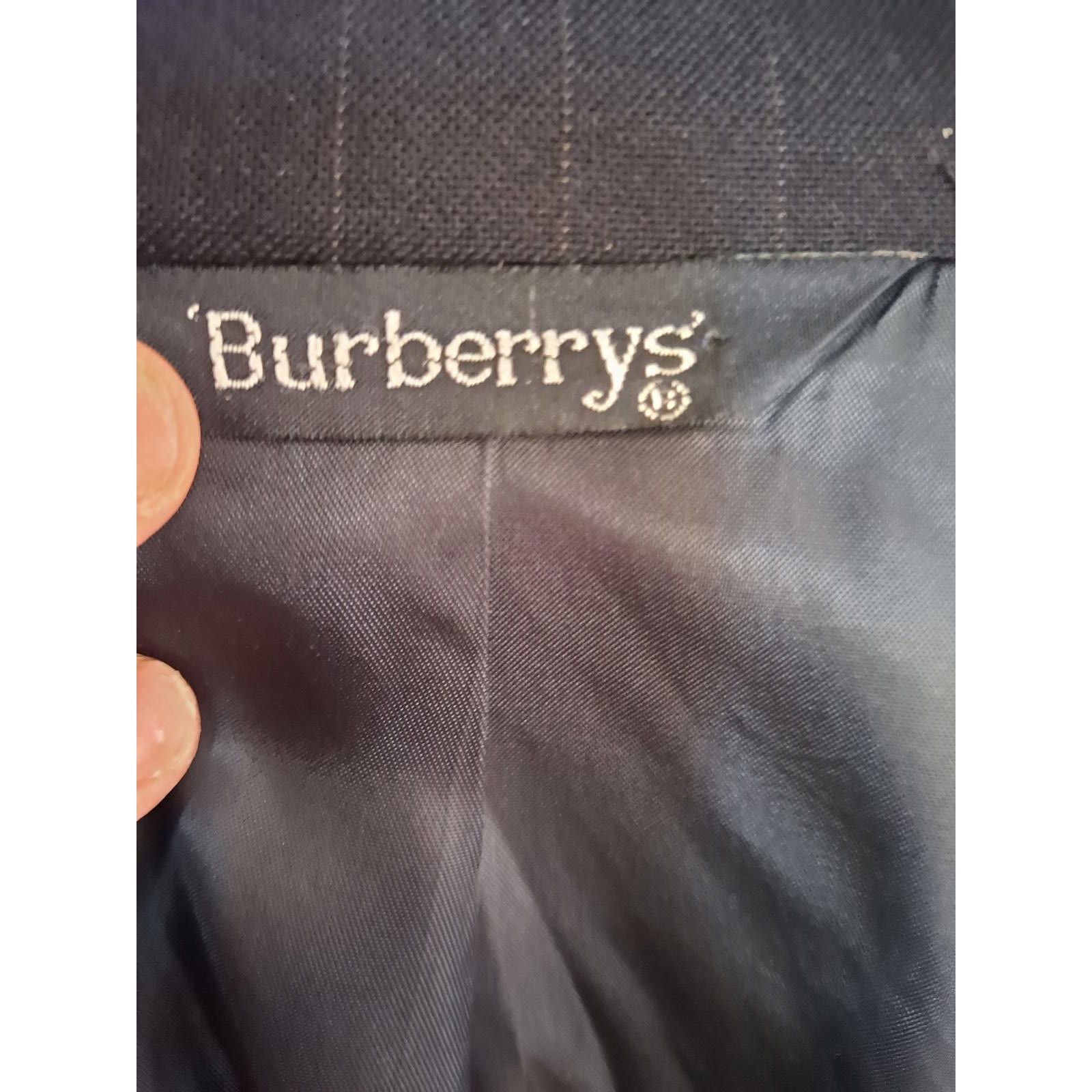 Burberry Burberry Blue Pinstripe 2 Button Blazer 100% Wool Size 42R - 3 Thumbnail