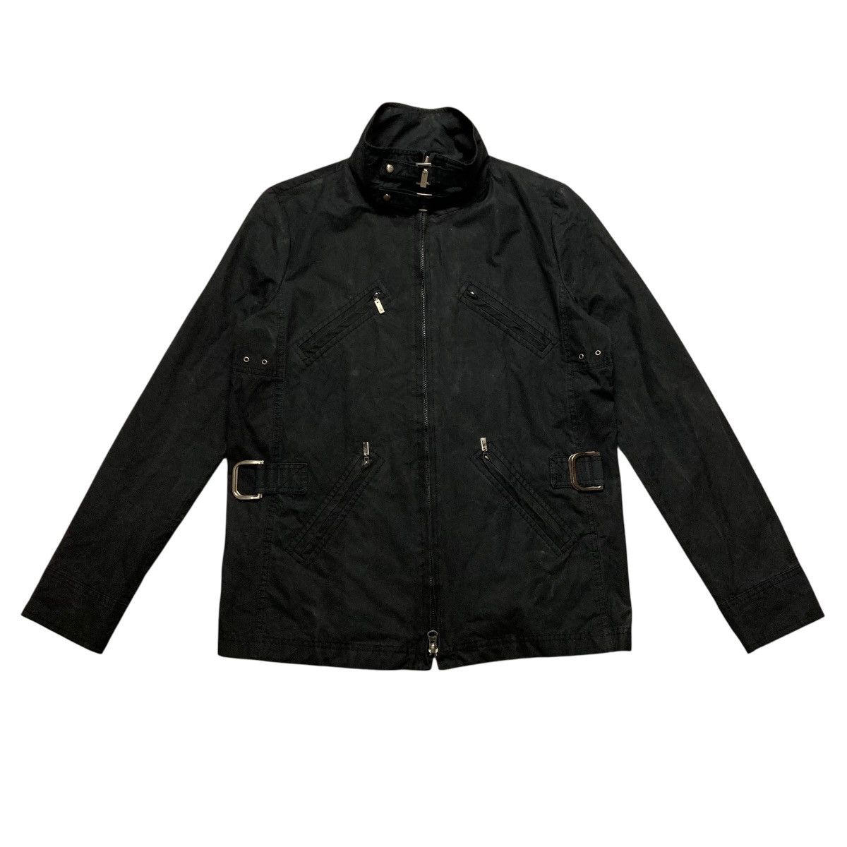 Le Grande Bleu (L.G.B.) MICHAA - Vintage Multi Zipper Black Washed Jacket Designer🇮🇹 Size US S / EU 44-46 / 1 - 2 Thumbnail